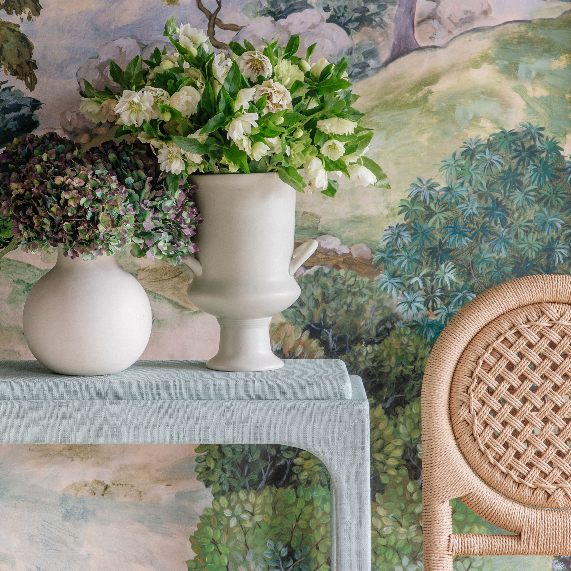 Carolyn Grasscloth Console - Small