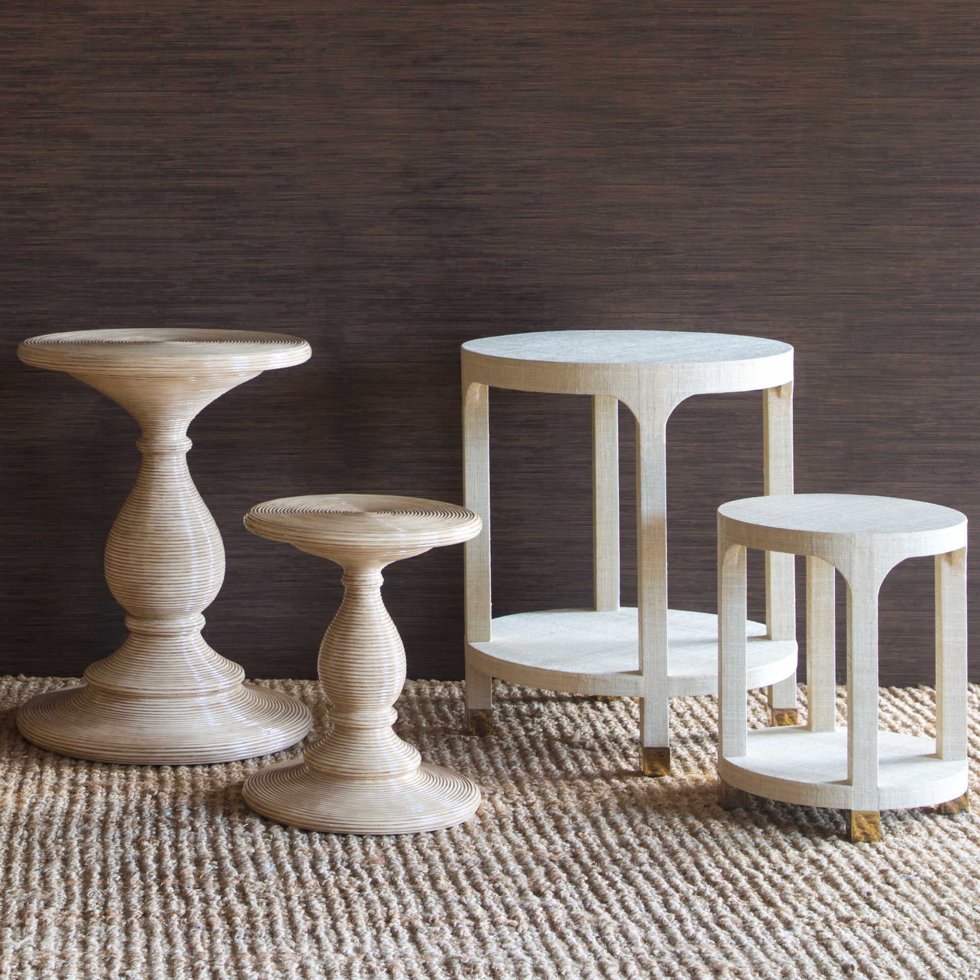 Arles Grasscloth Accent Table - Small