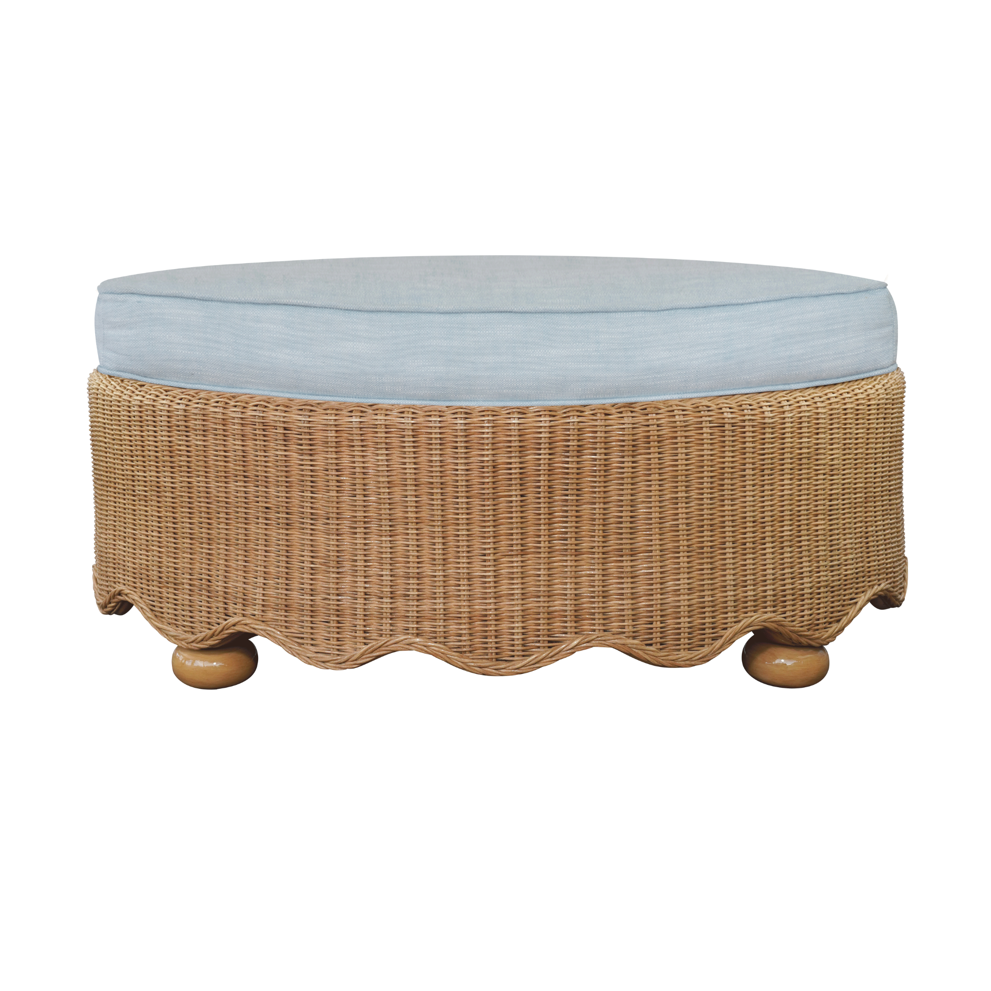 Wavy Wicker Ottoman - Round