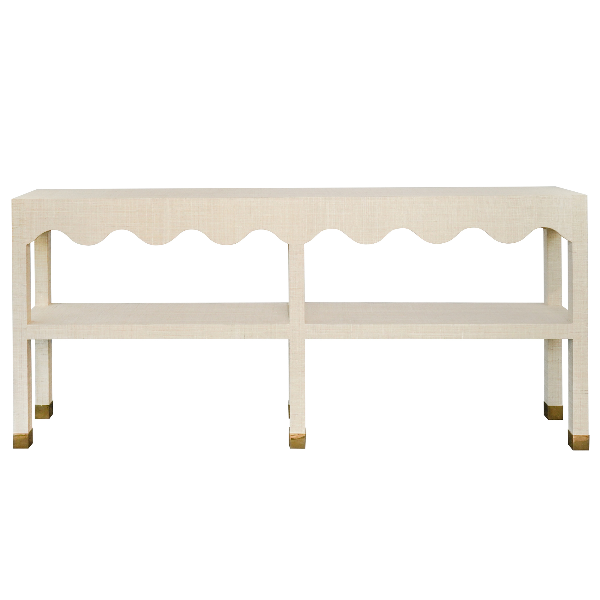 Wavy Grasscloth Console - Large