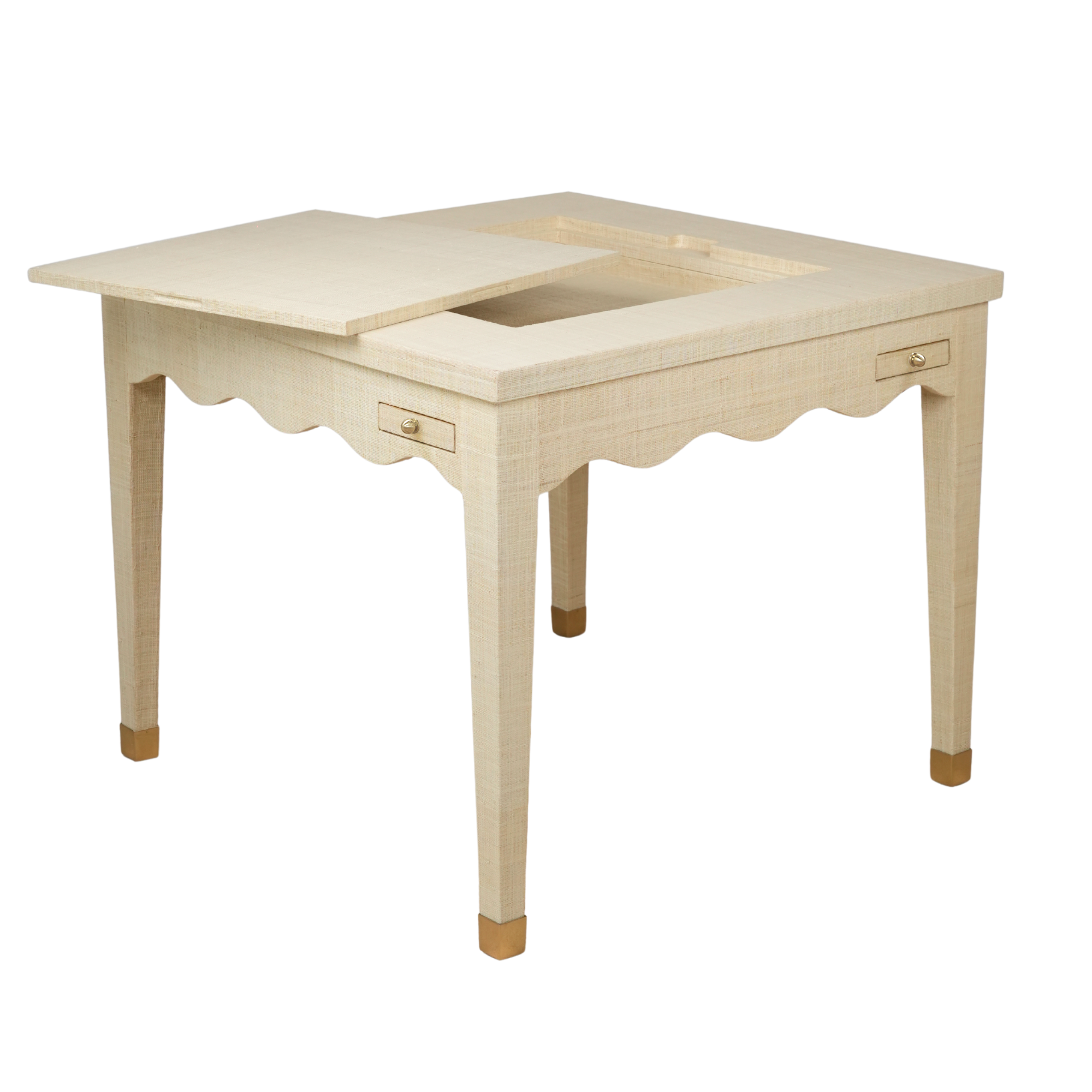 Wavy Grasscloth Game Table