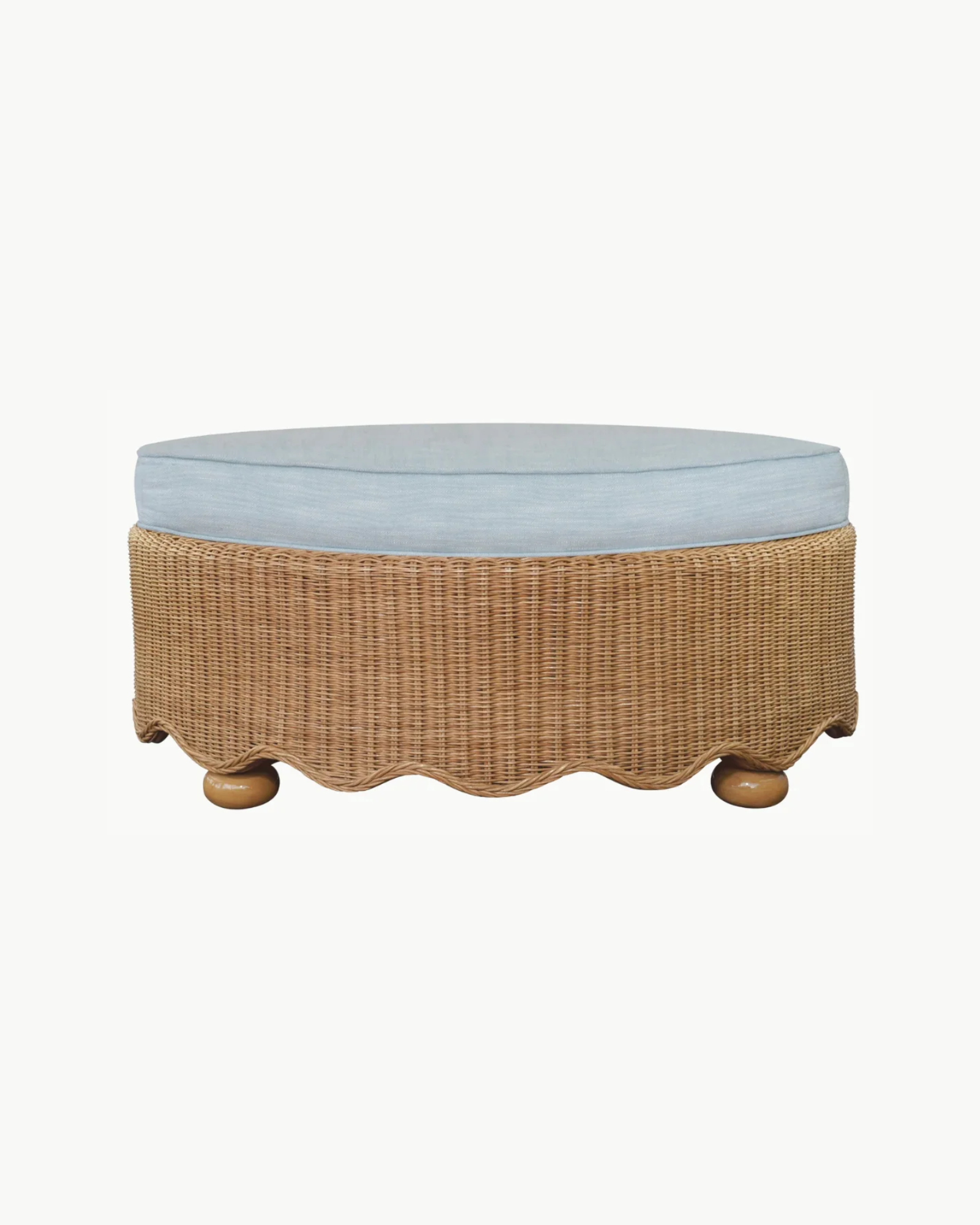 Wavy Wicker Ottoman - Round