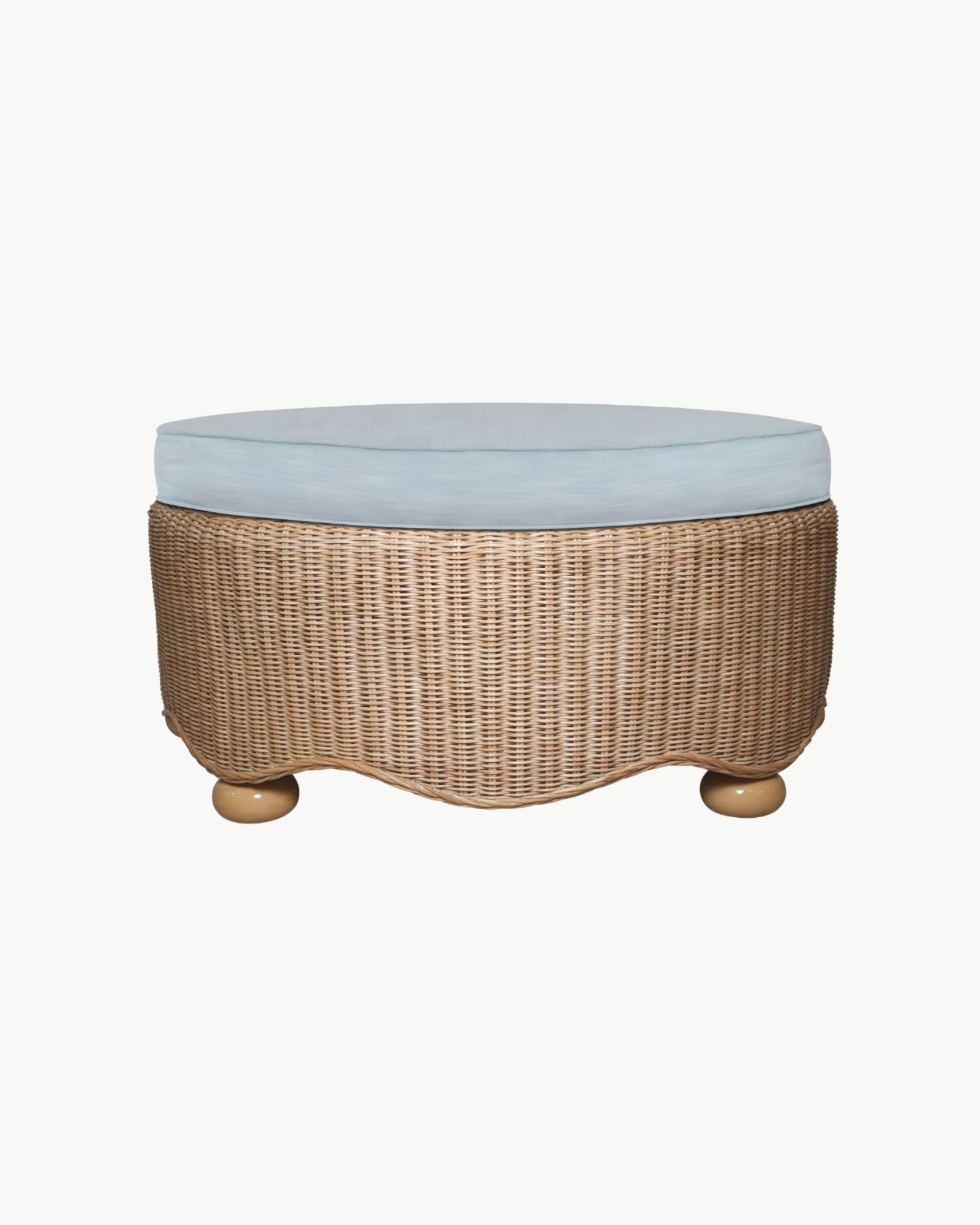 Wavy Wicker Ottoman - Round 36"