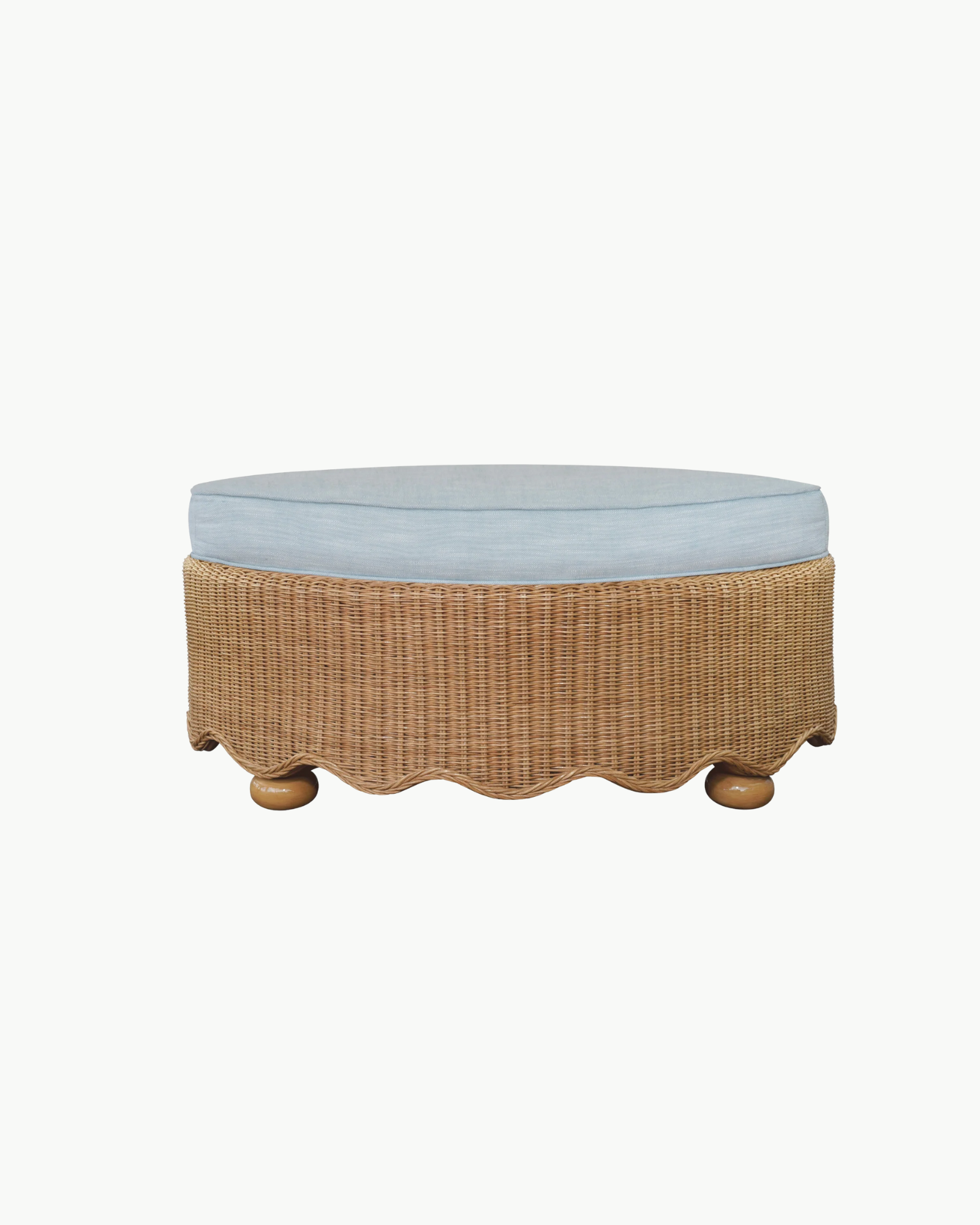 Wavy Wicker Ottoman - Round
