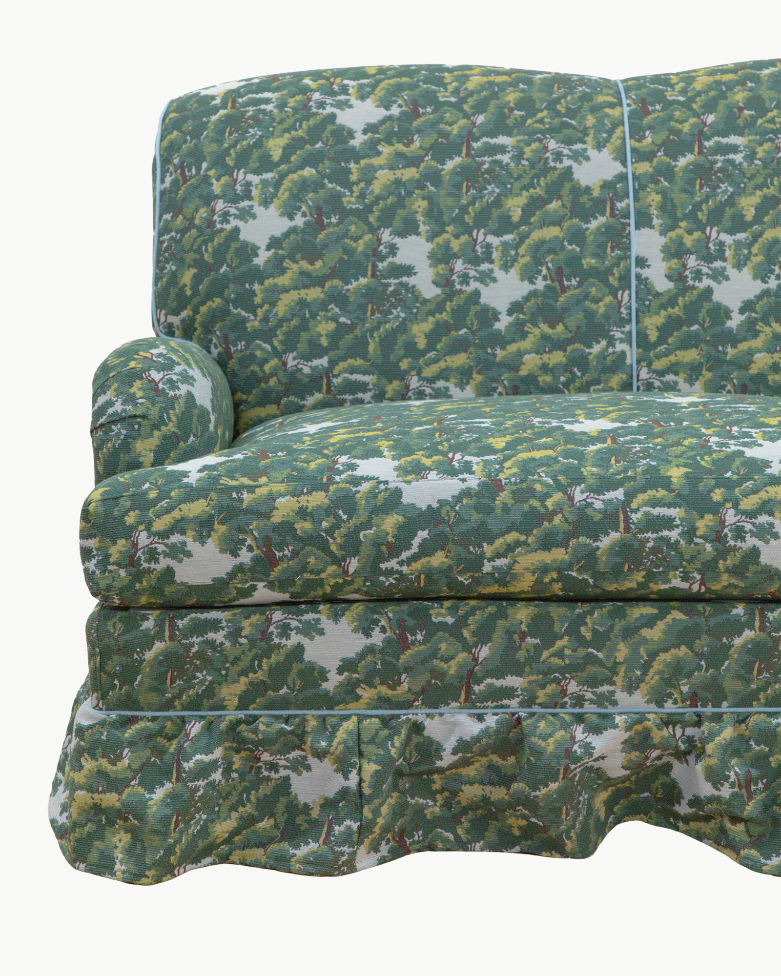 Aurora Roll Arm Tight Back Ruffle Sofa