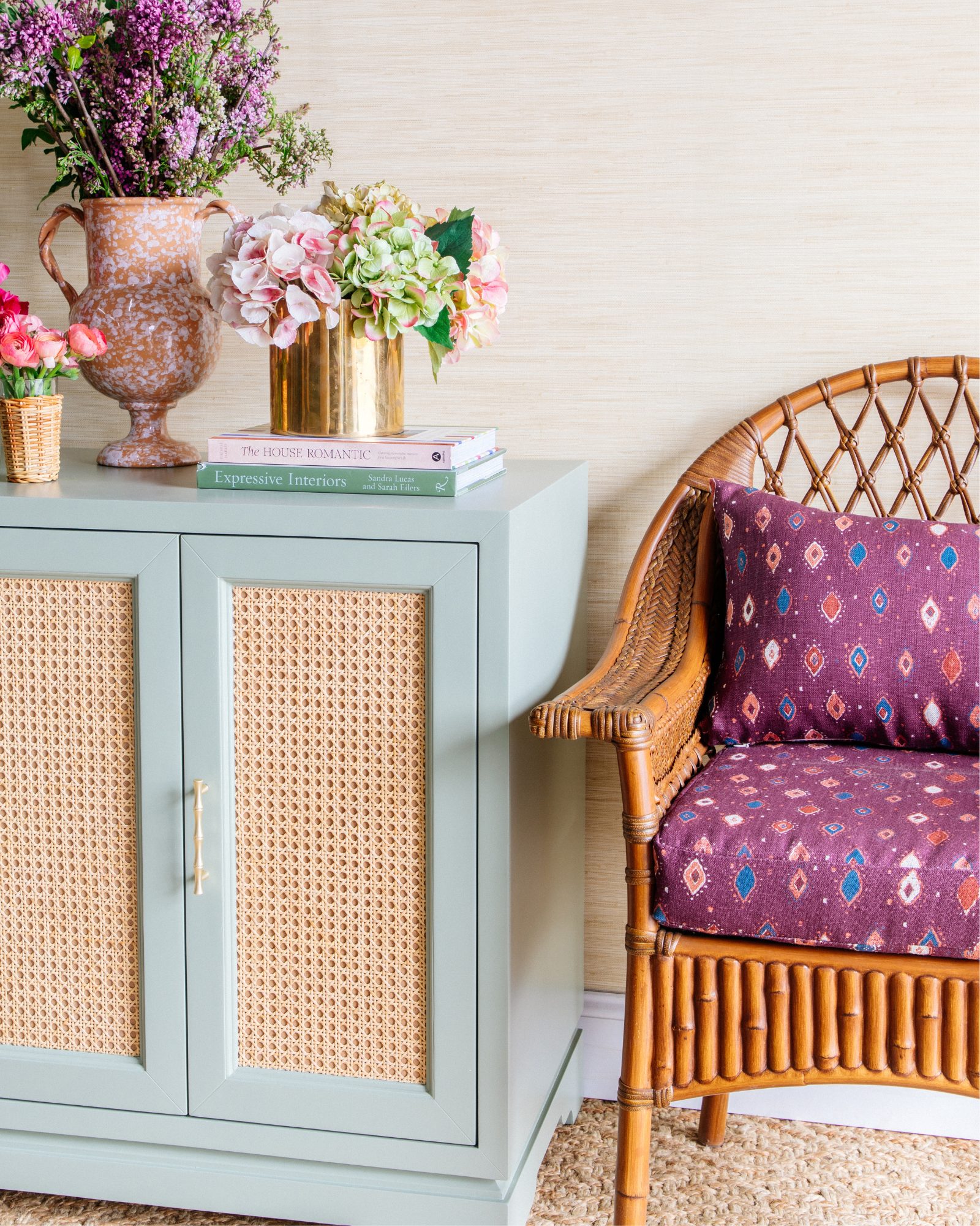 FACTORY | Vintage Armchair in Peter Dunham Oona Aubergine