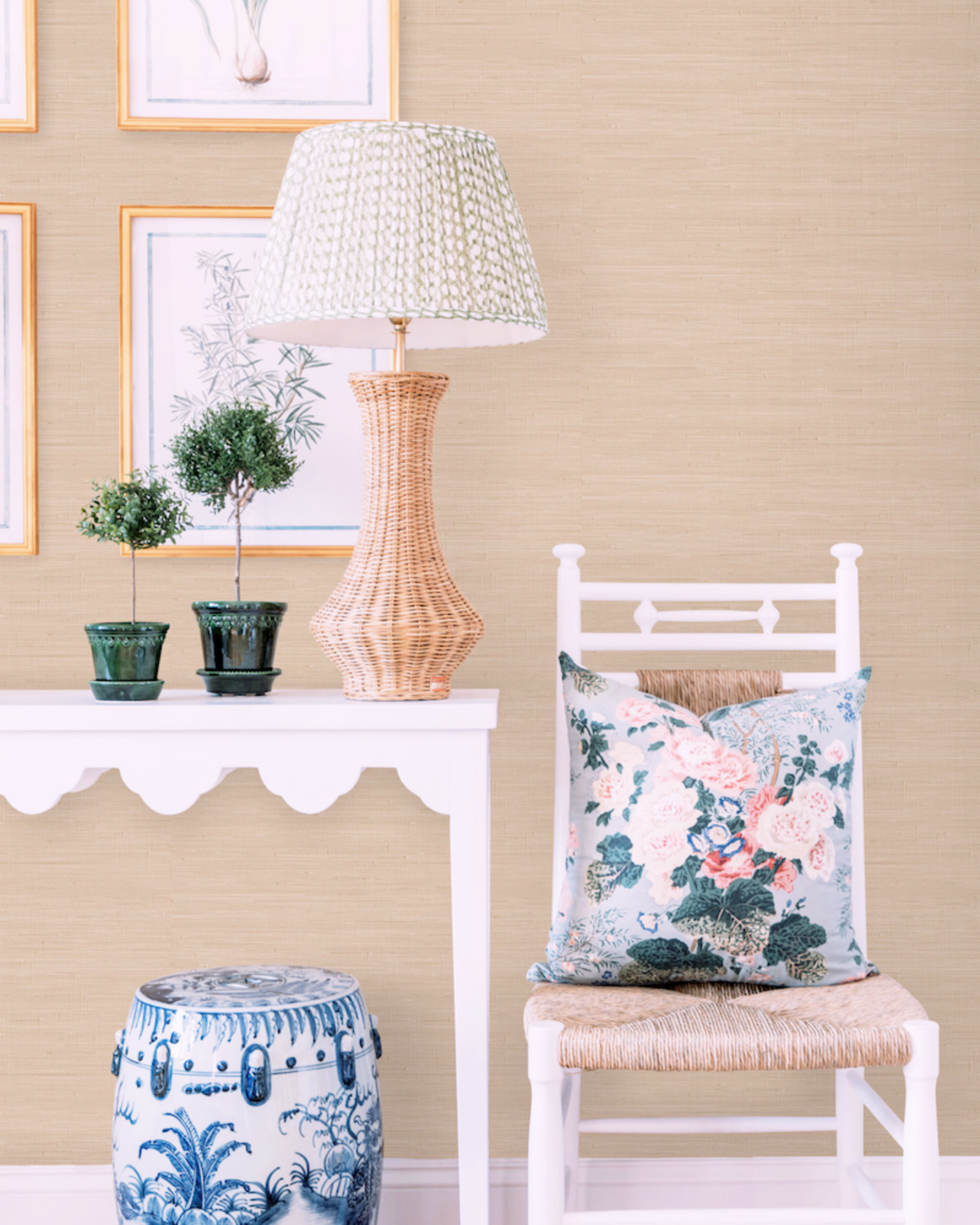 Wheat Faux Grasscloth Peel and Stick Wallpaper