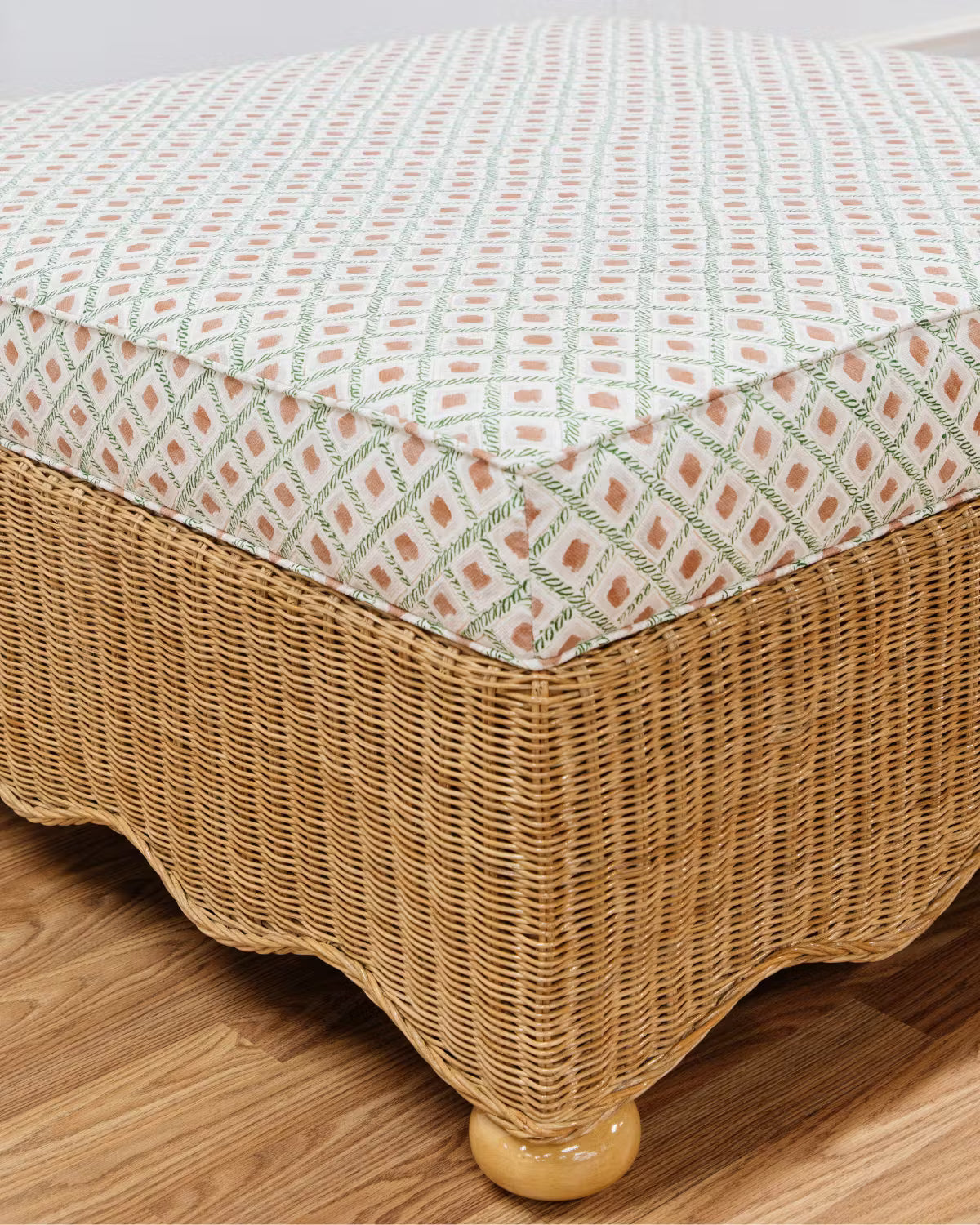 Wavy Wicker Ottoman - Square