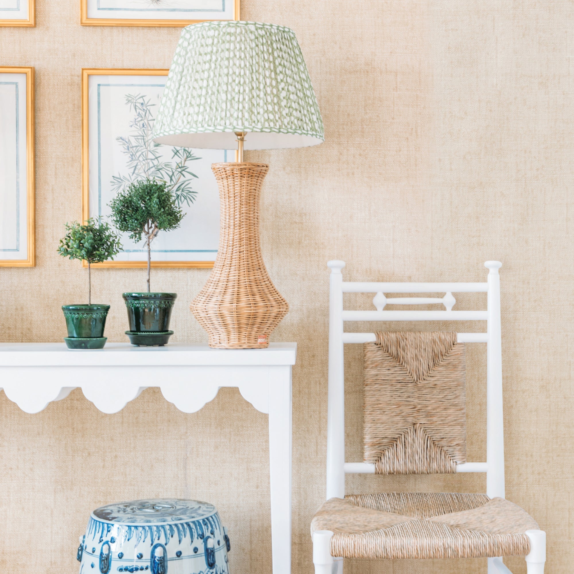 Bankun Raffia in Wheat Wallpaper