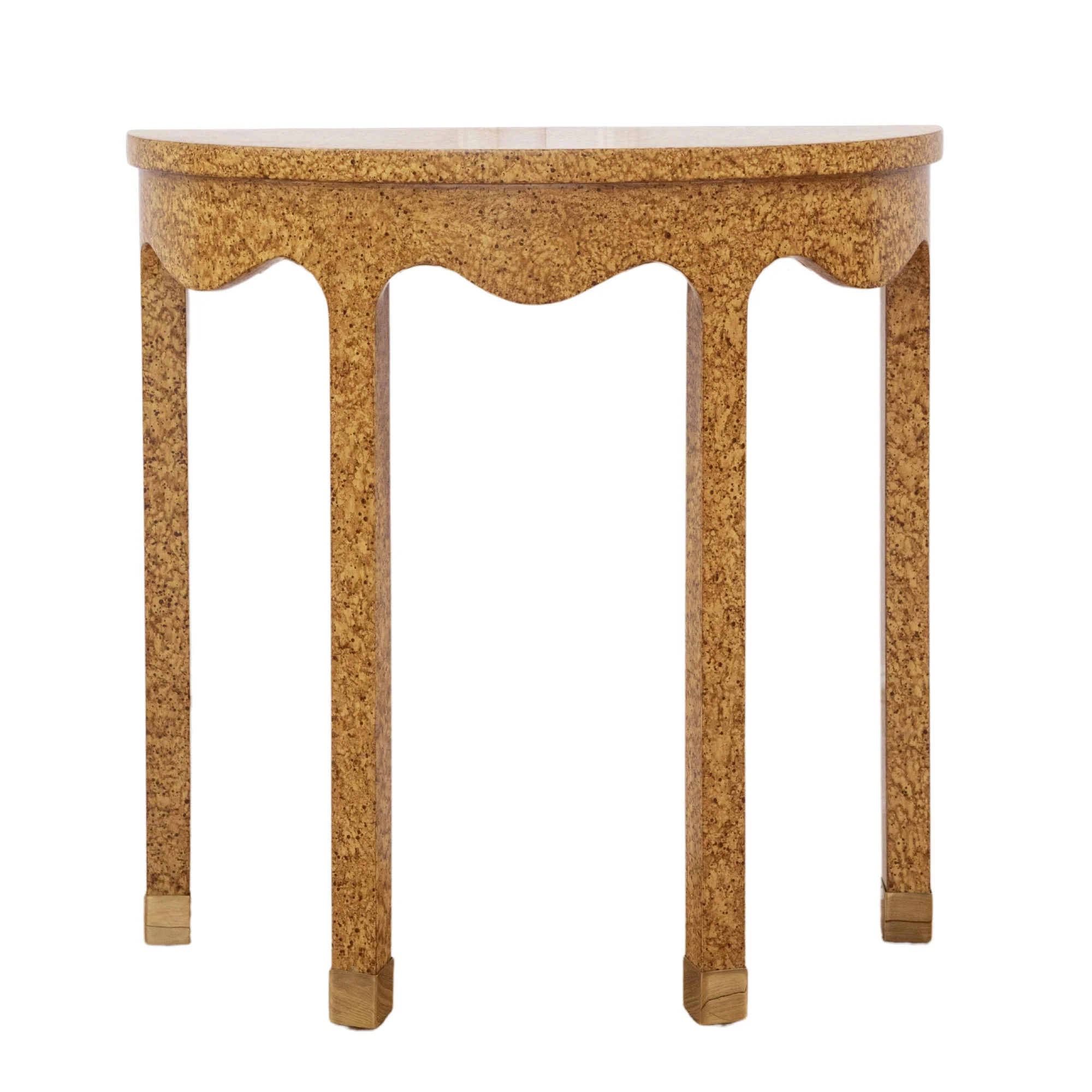 Wavy Burloise Demilune Table