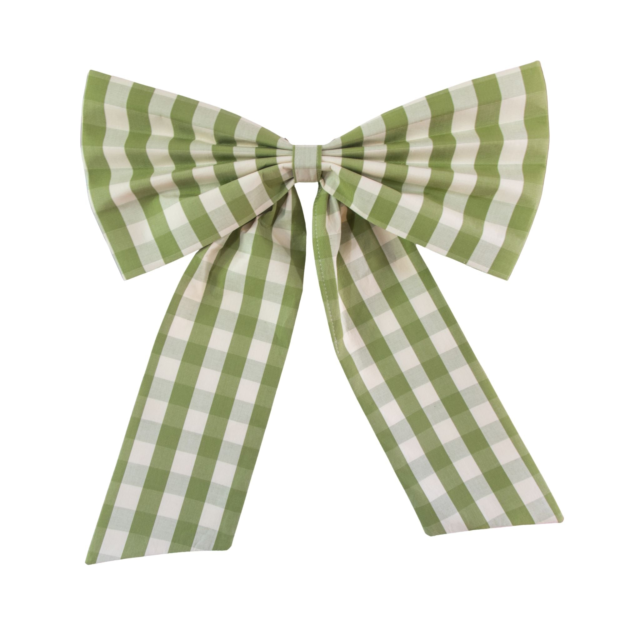 Oversized Fabric Bow - Carsten Check Leaf