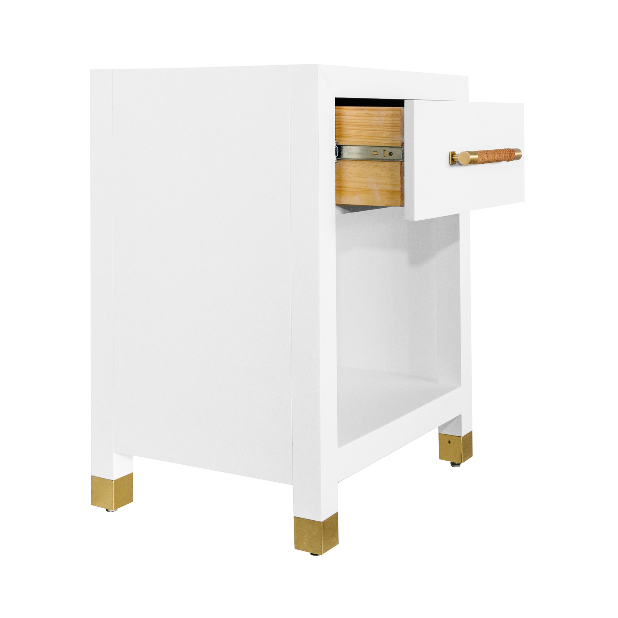 Winnie One Drawer Side Table in White