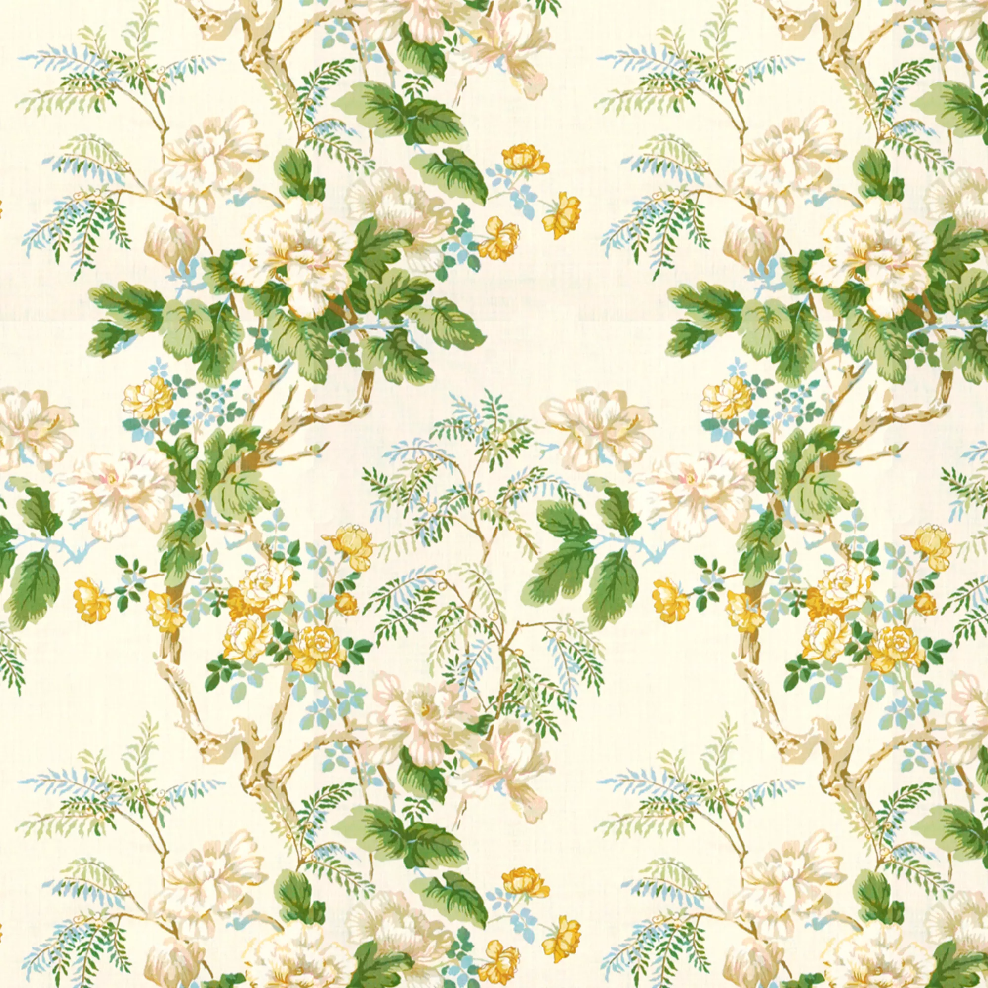 Chinese Peony Gold - Fabric by the Yard