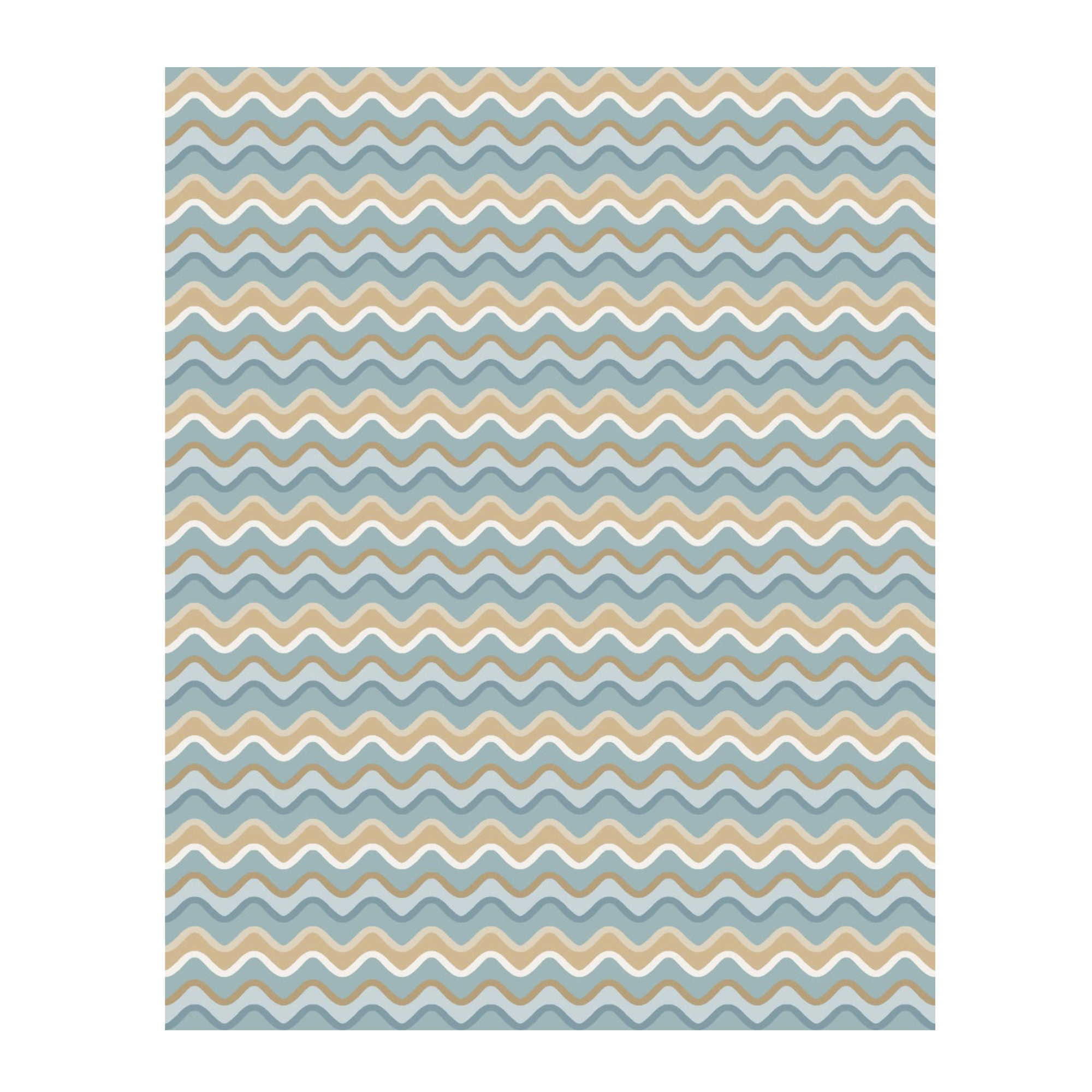 Wavy Chevron Dhurrie Rug Blue
