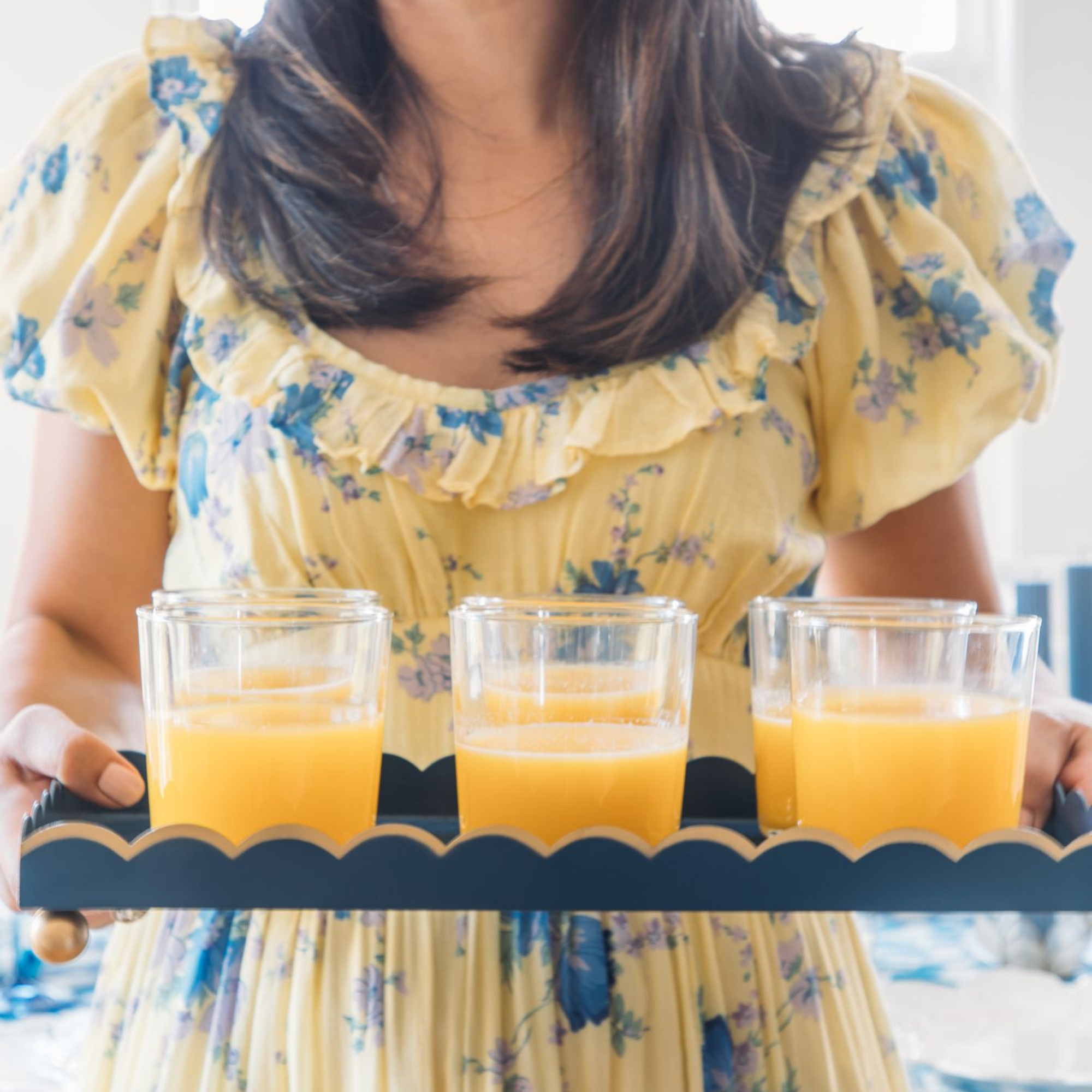 Rectangular Eloise Blue & Gold Tray