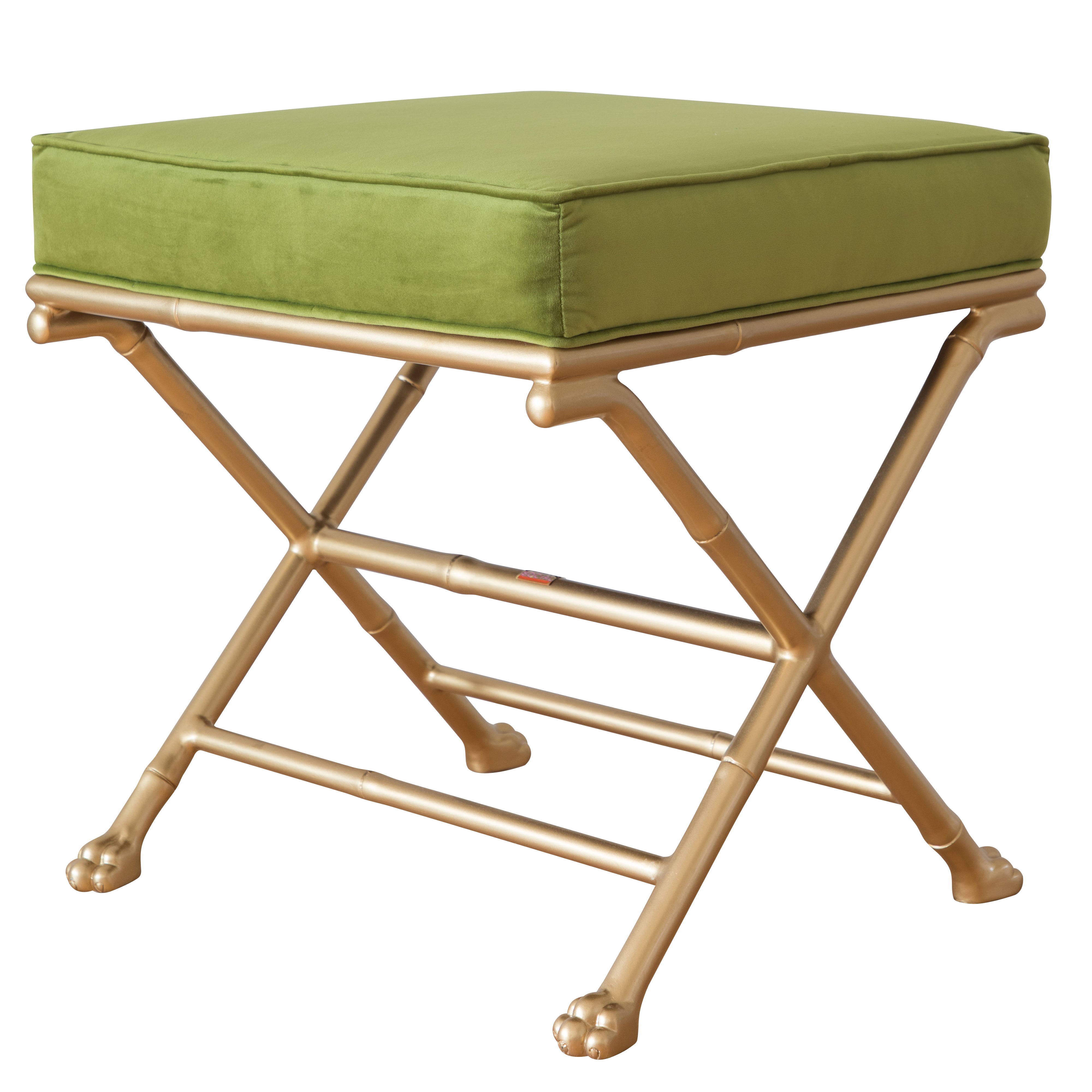 Faux Bamboo Footed X-Stool - Large