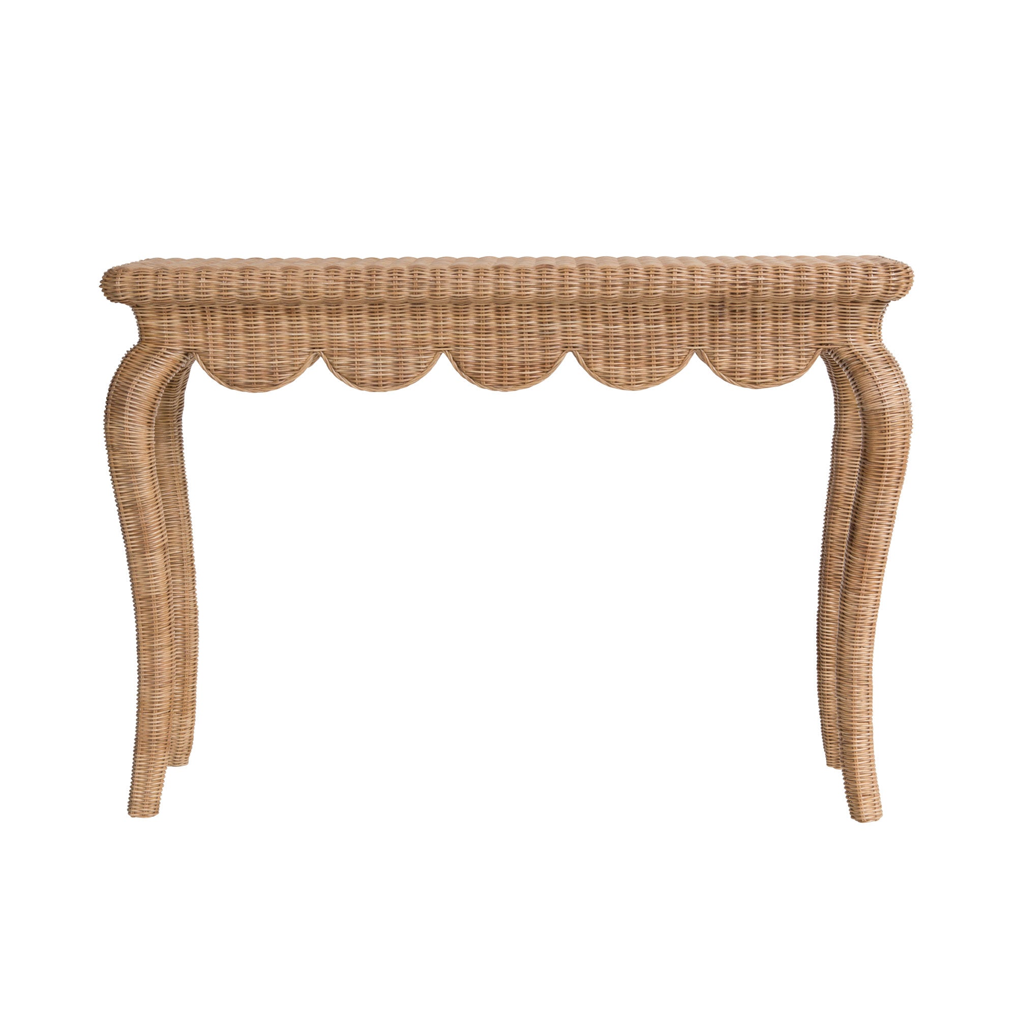 Amelia Scalloped Wicker Table