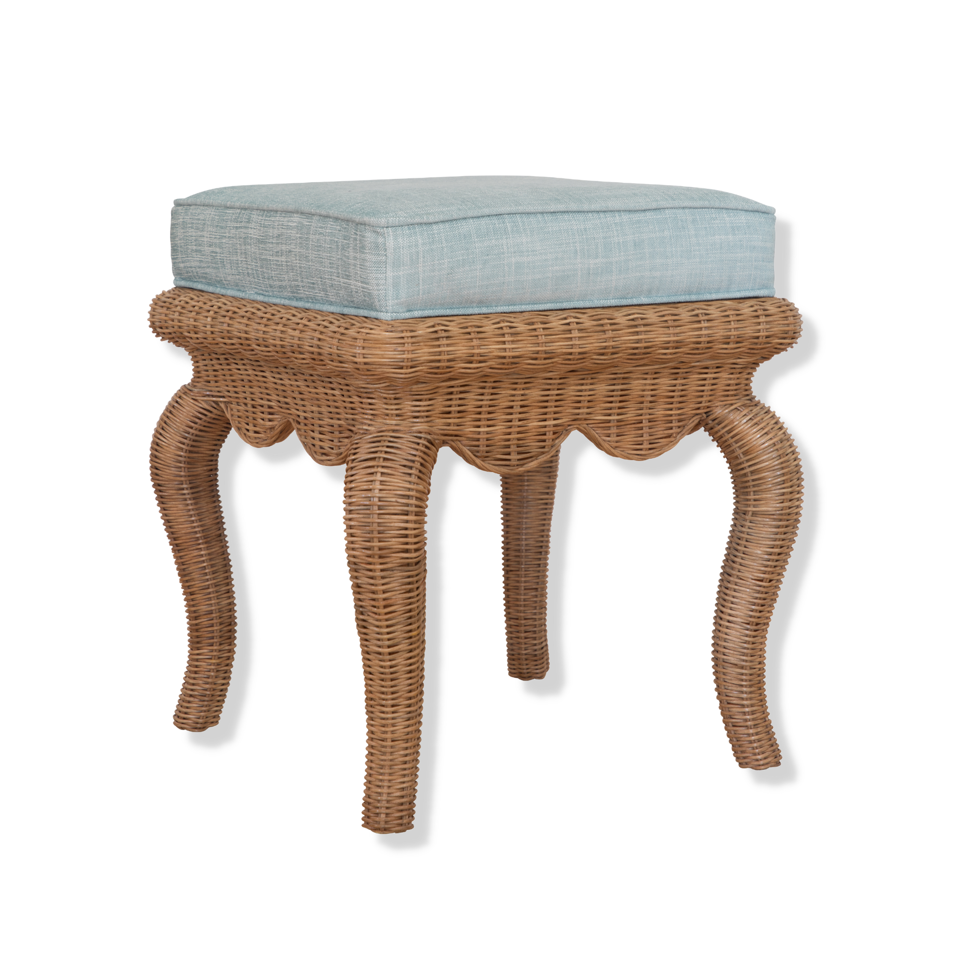 Amelia Scalloped Wicker Stool