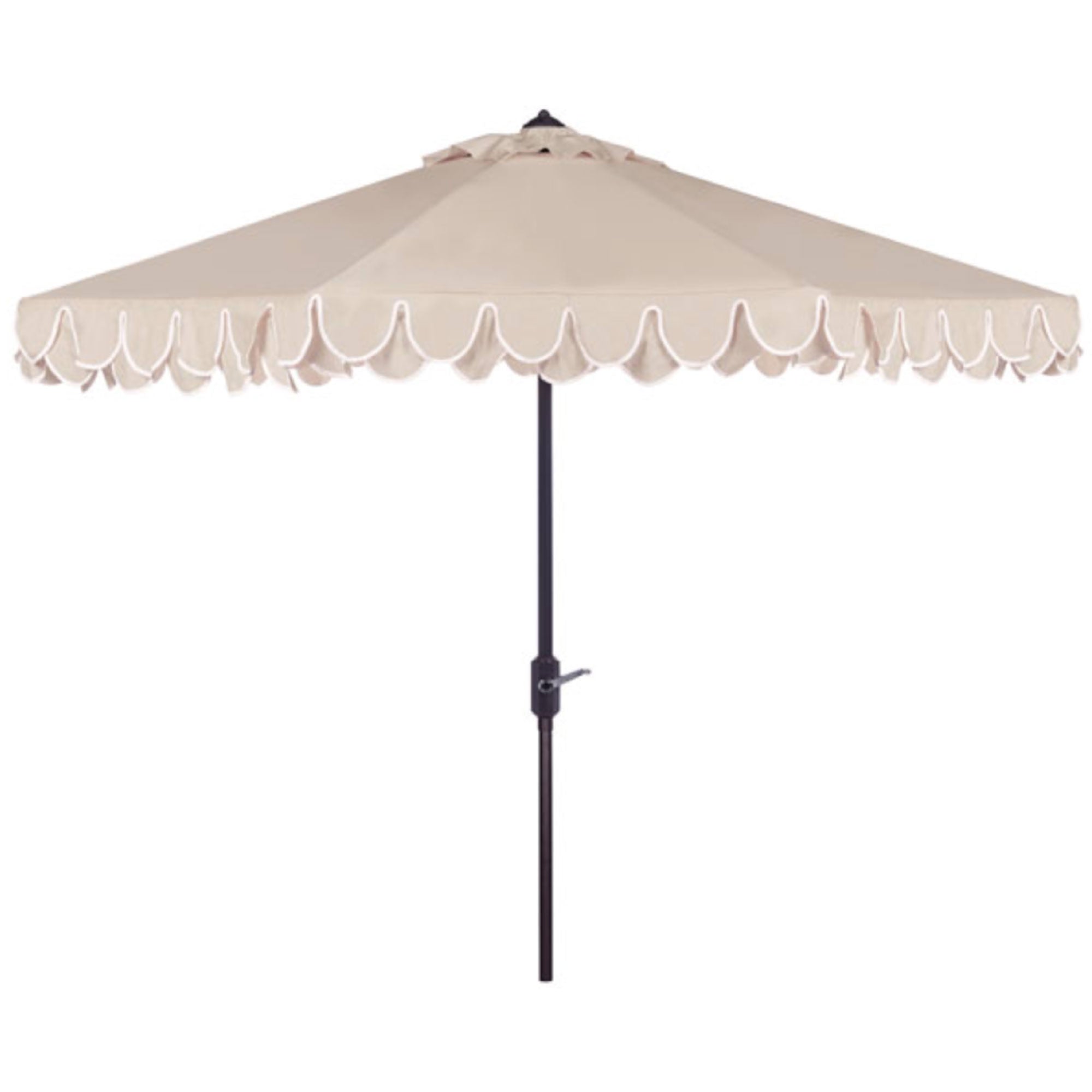 Amalfi Double Scalloped Umbrella in Beige & White