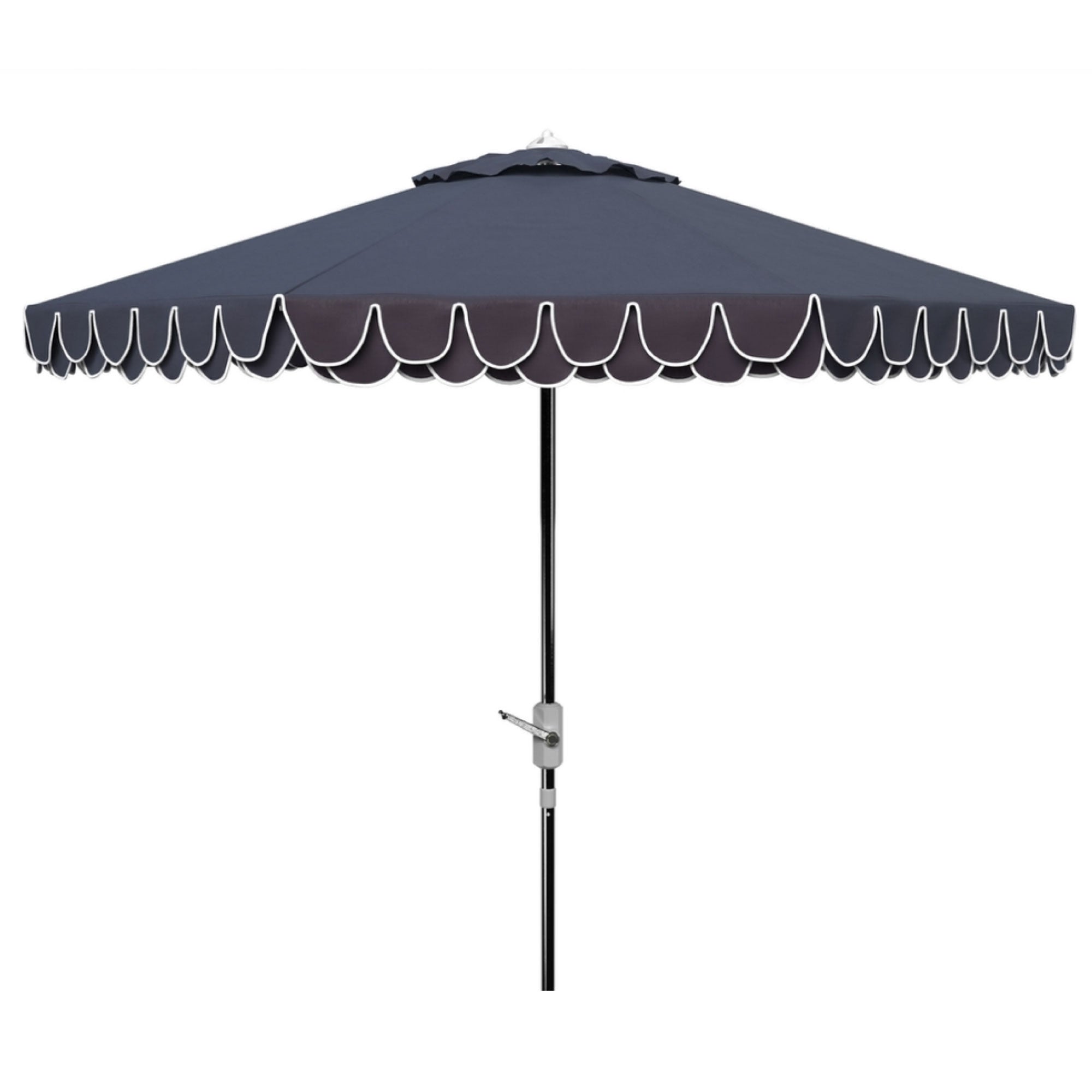Amalfi Double Scalloped Umbrella in Navy & White