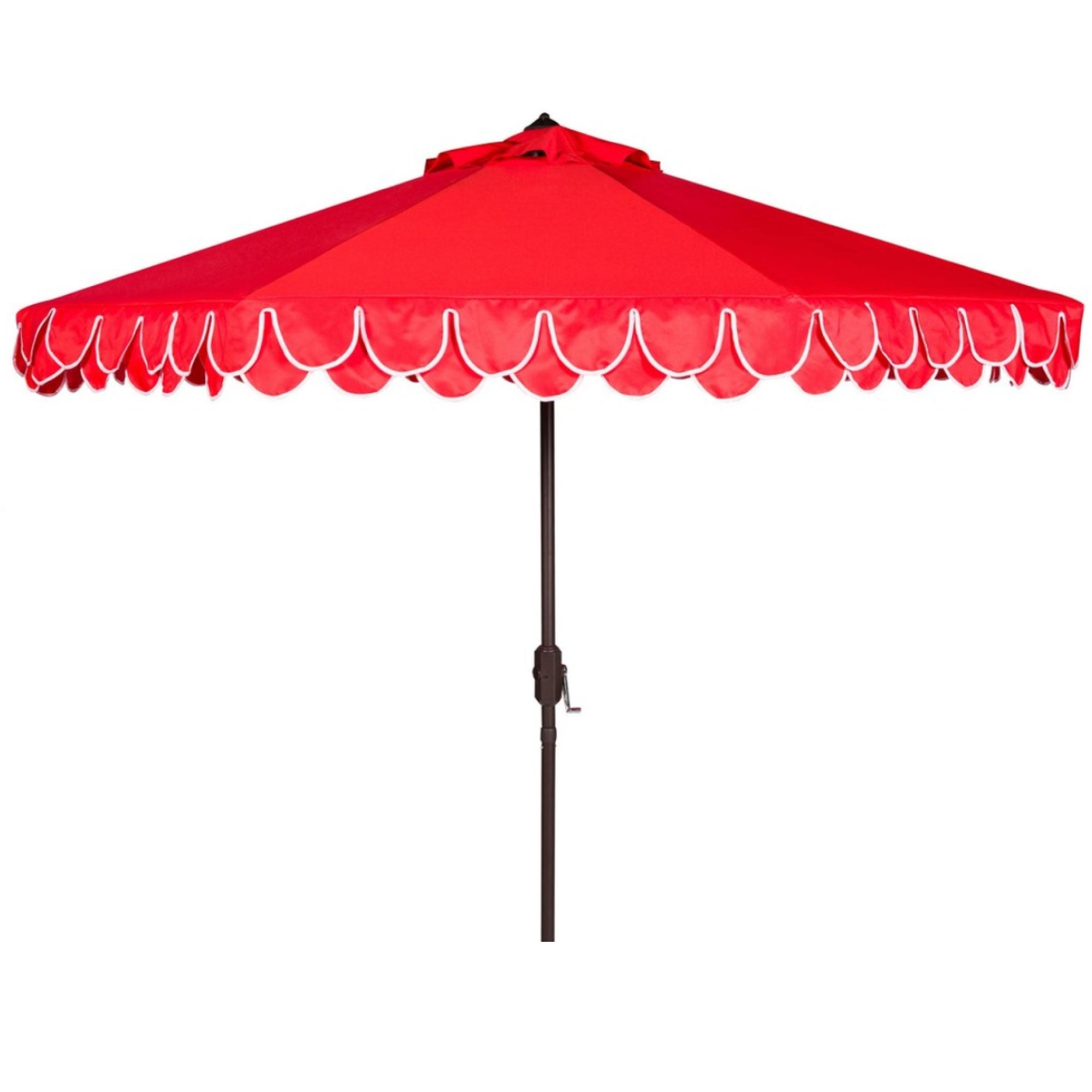 Amalfi Double Scalloped Umbrella in Red & White