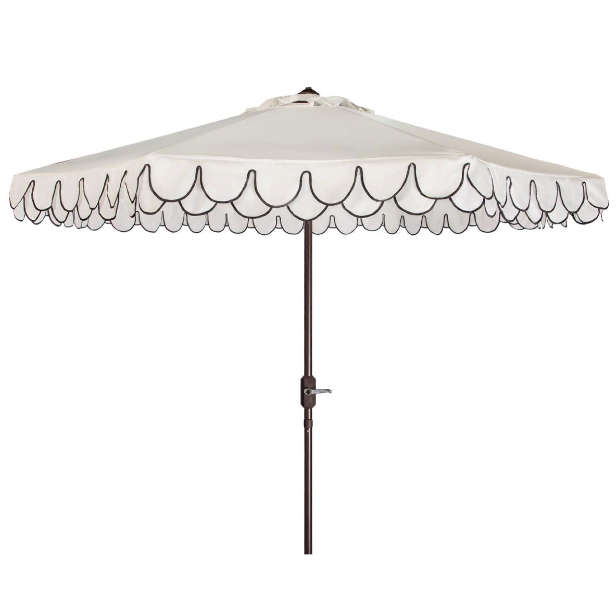Amalfi Double Scalloped Umbrella in White & Black