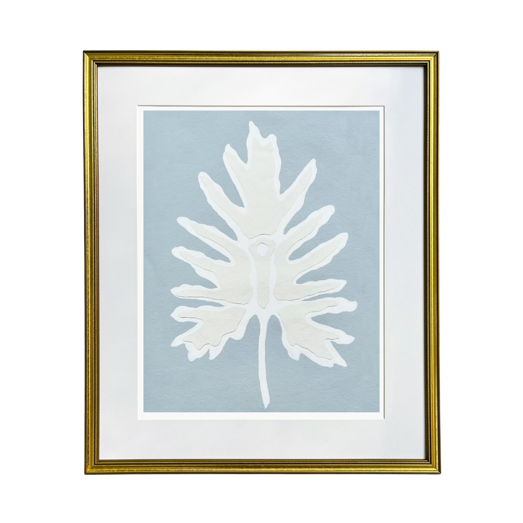 Blue Split Leaf Print by Kendal Blanchard Art