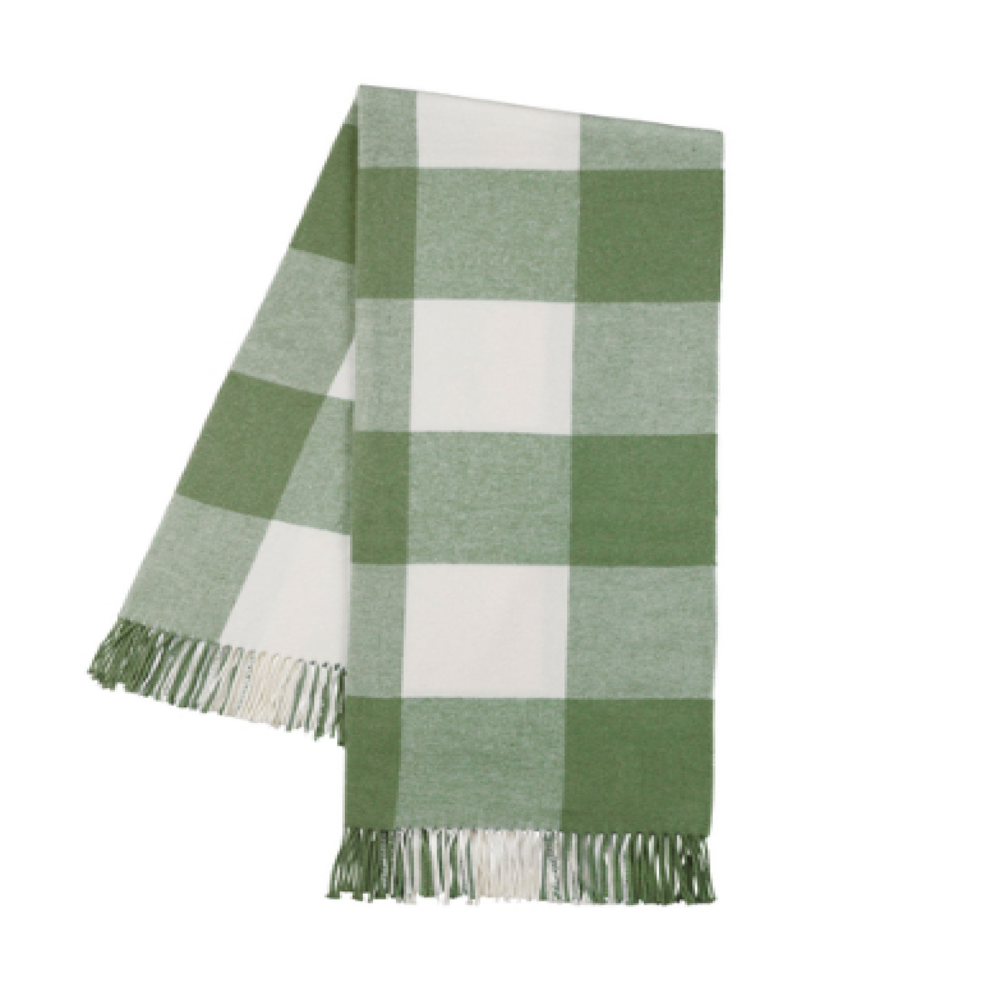 Olive Buffalo Check Throw