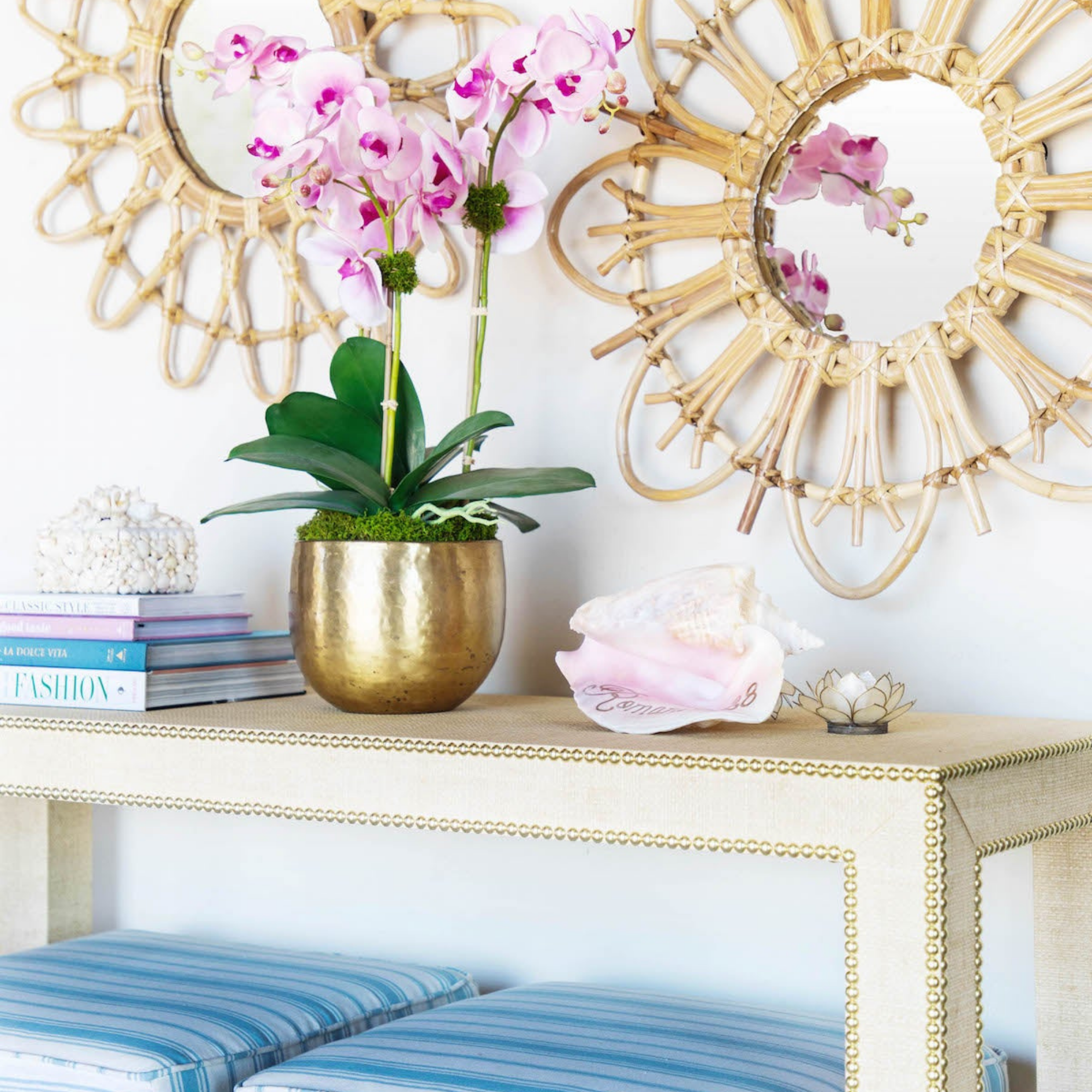 Celine Grasscloth Parsons Table