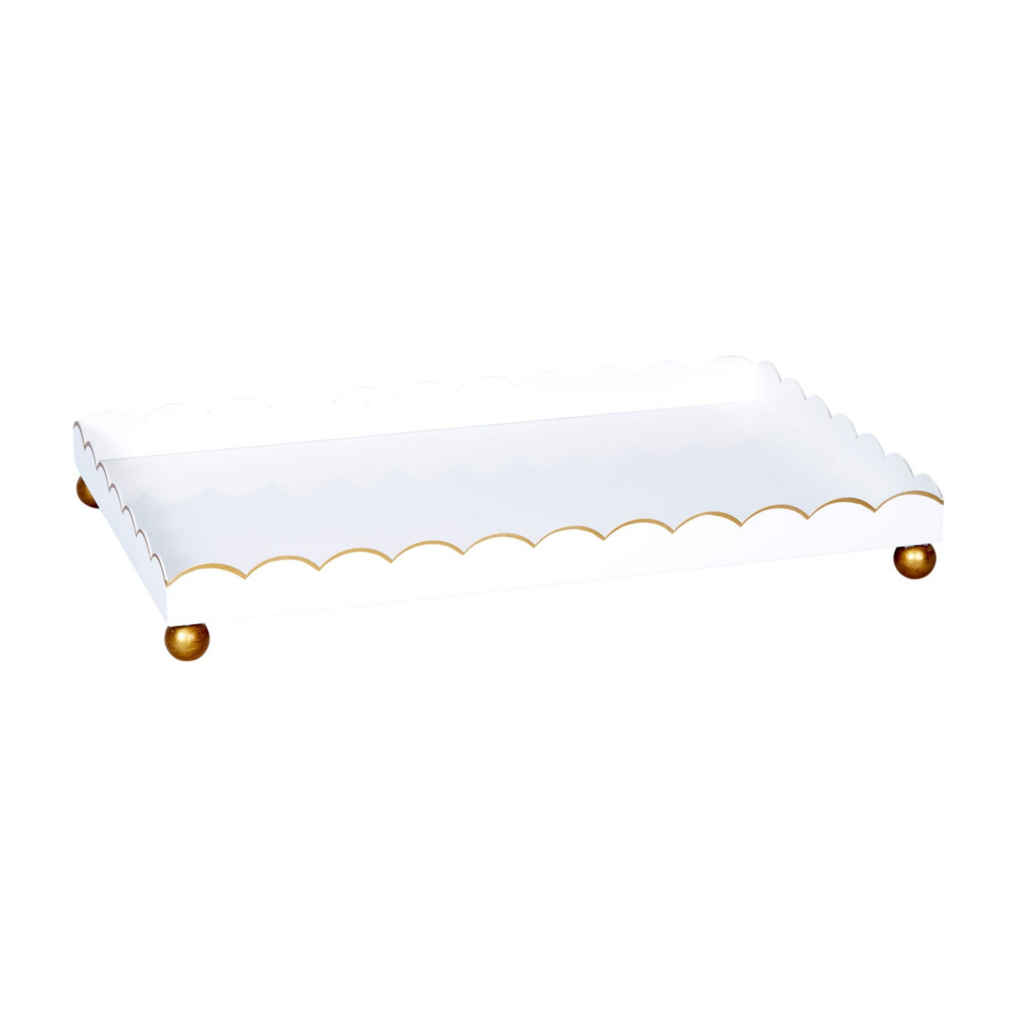 Rectangular Eloise White & Gold Tray