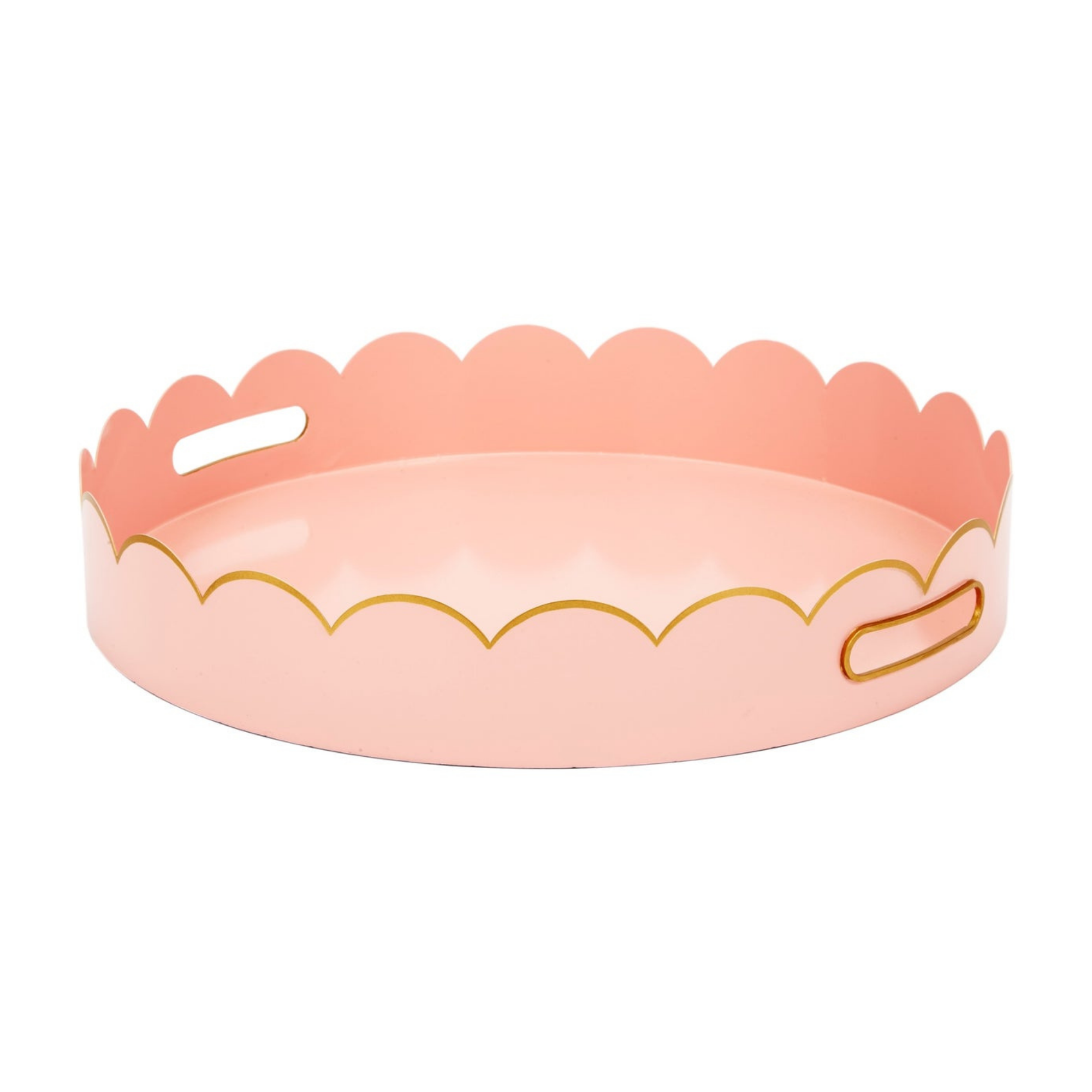 Eloise Blush & Gold Scalloped Metal Tray