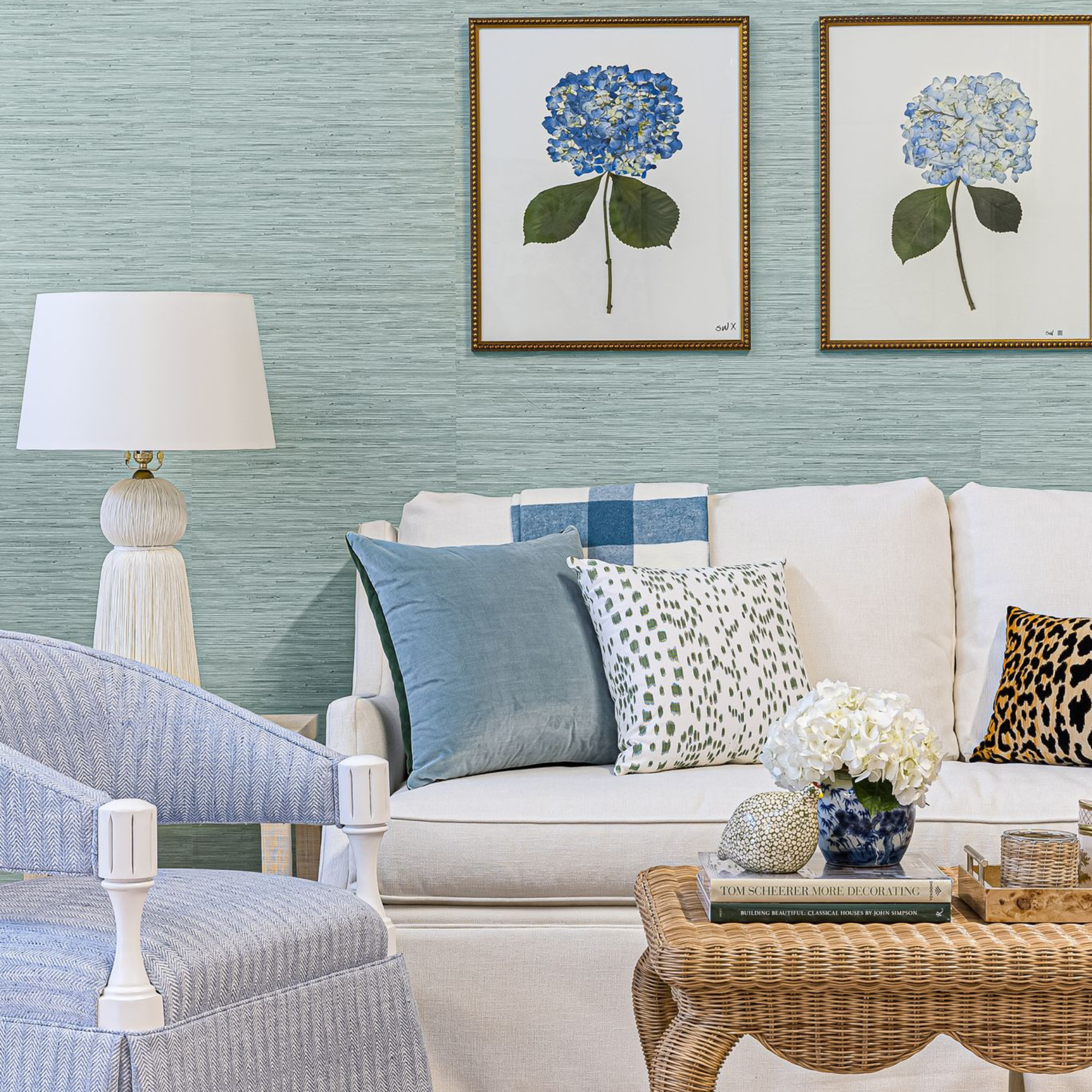 Lake Blue Plaid Throw