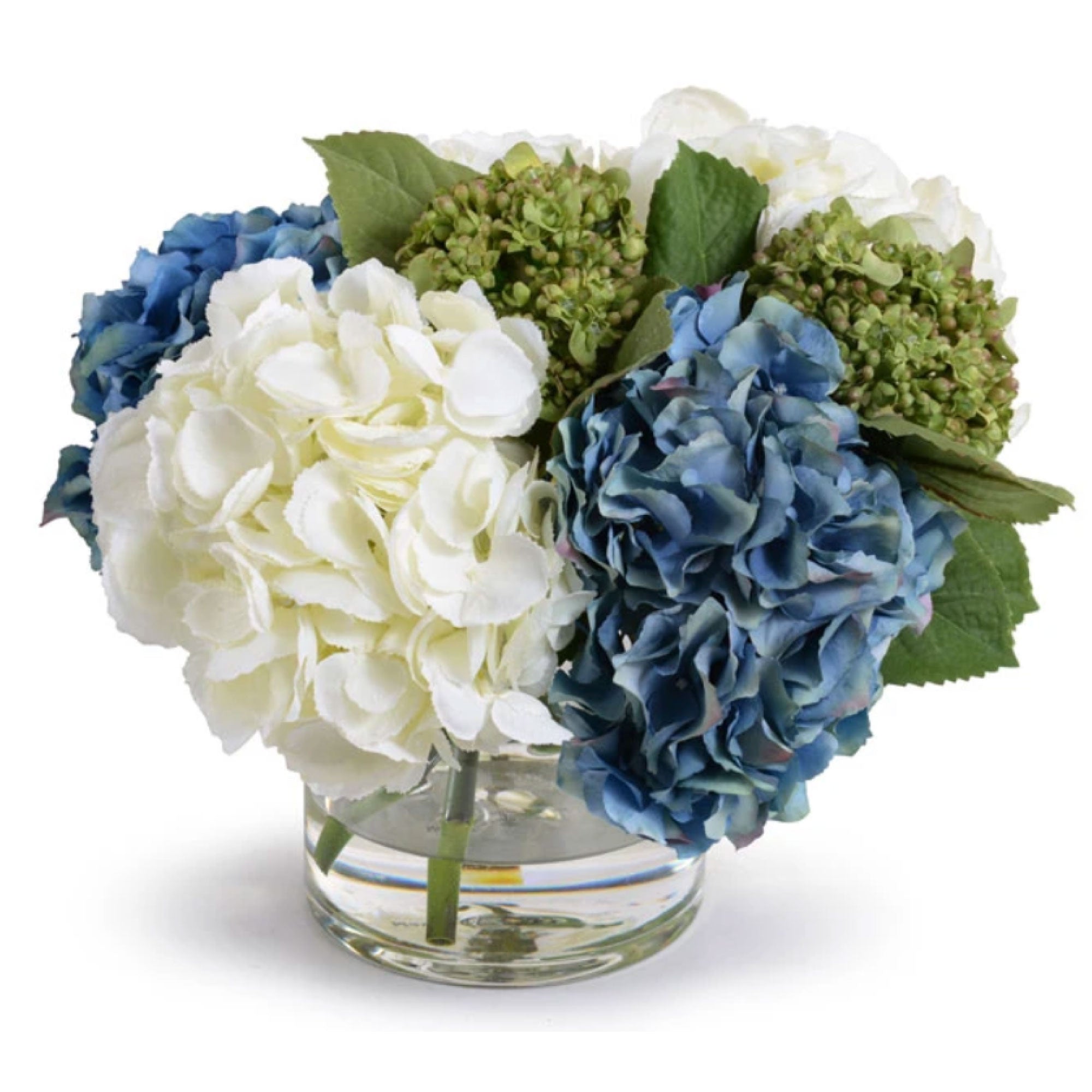 Mixed Hydrangea Bouquet in Glass Vase