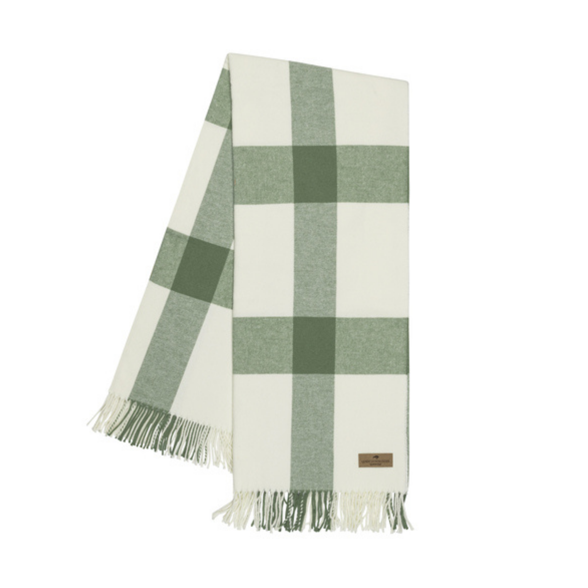 Olive Green Plaid Throw