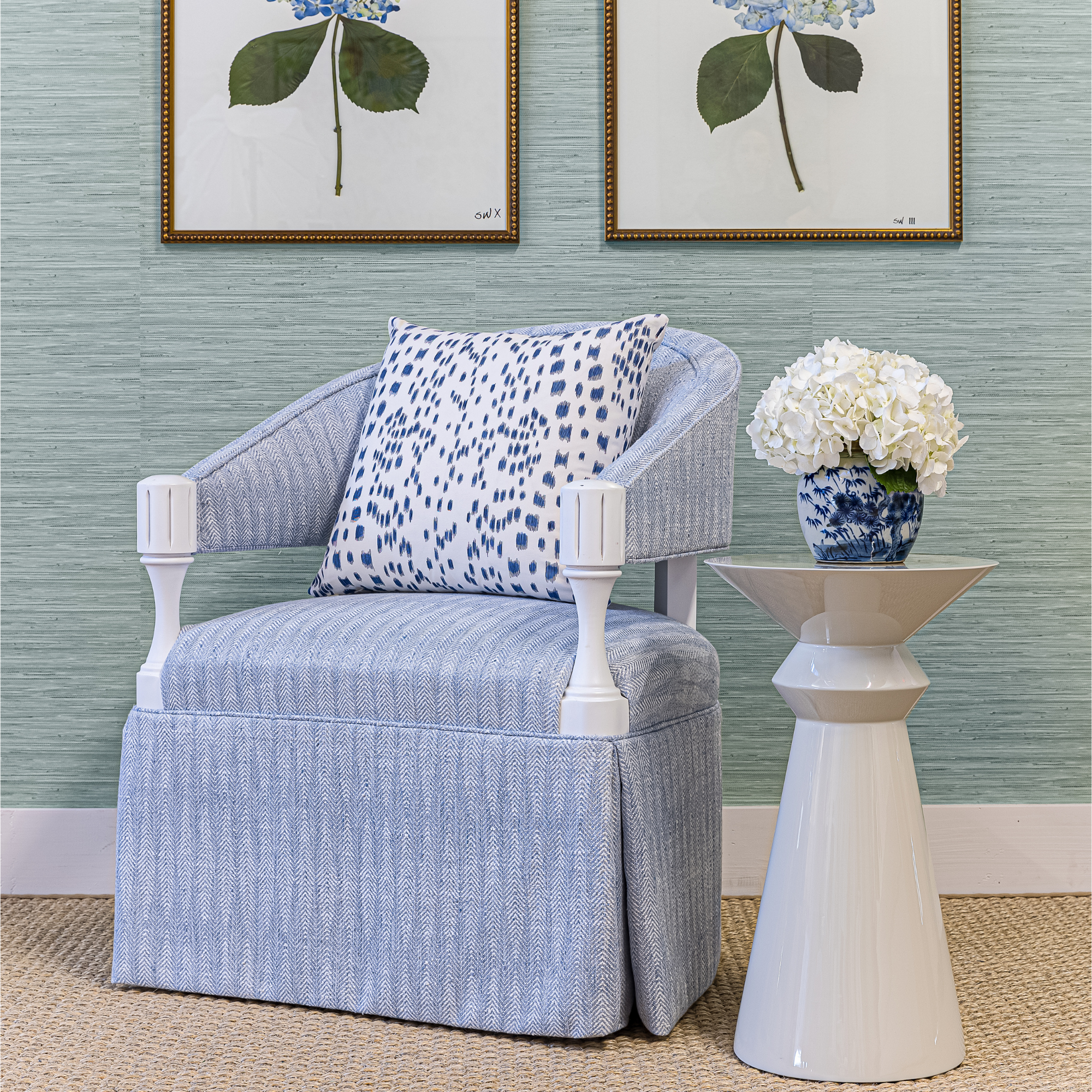 Blue Les Touches Pillow Cover