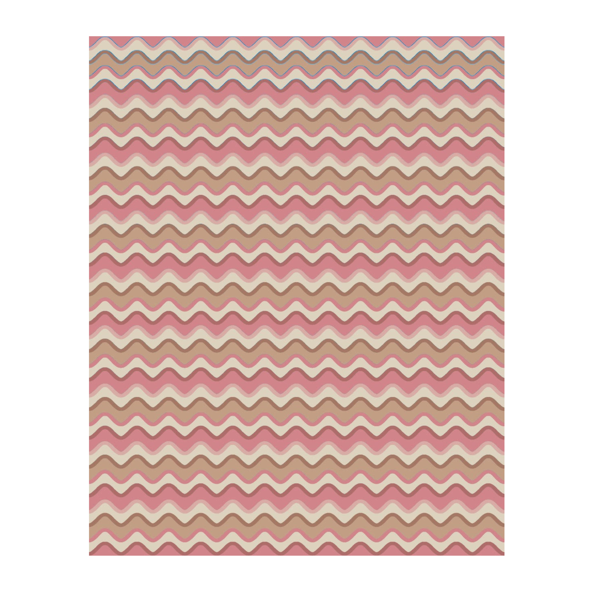 4'x6' Wavy Chevron Dhurrie Rug Pink