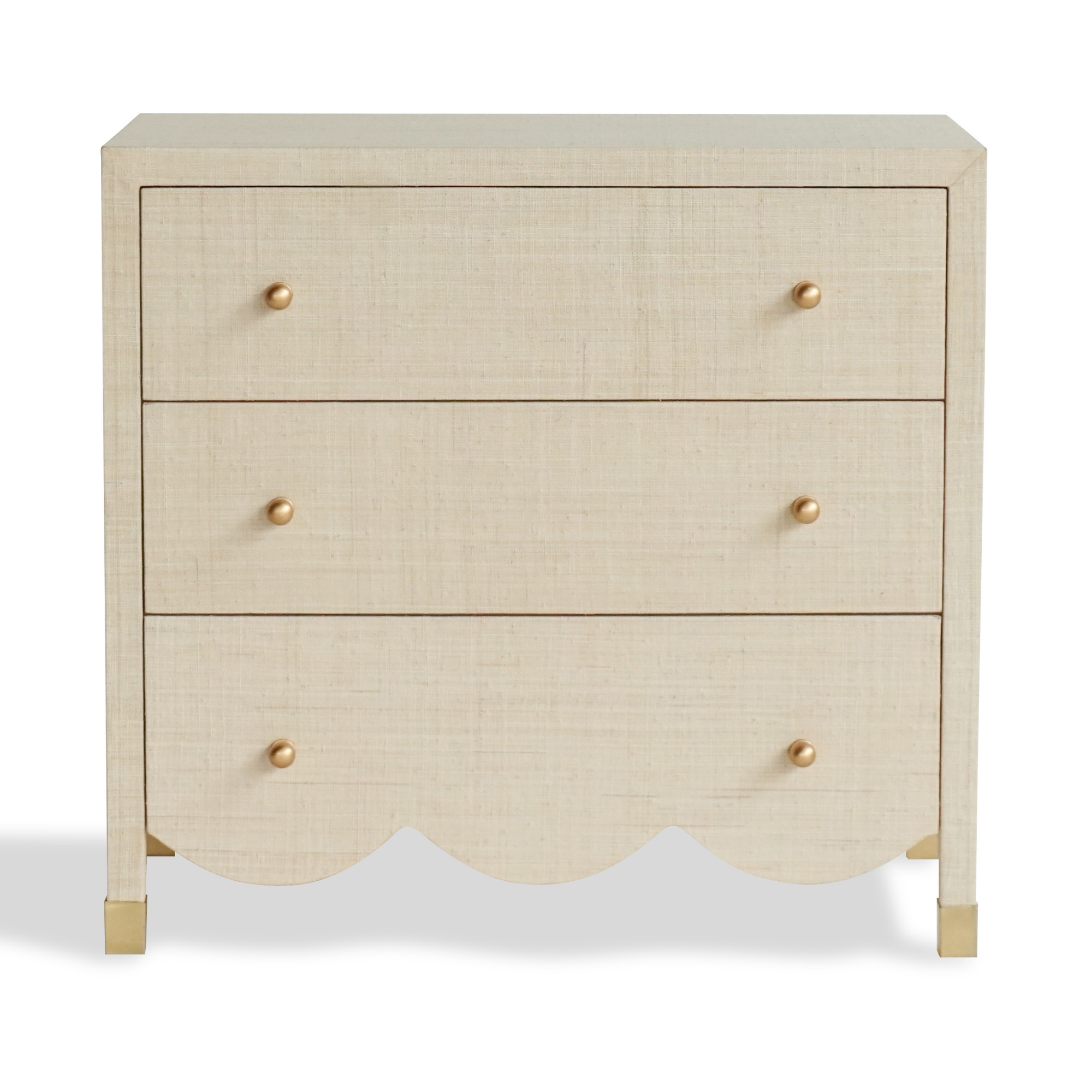 Scalloped Grasscloth Nightstand