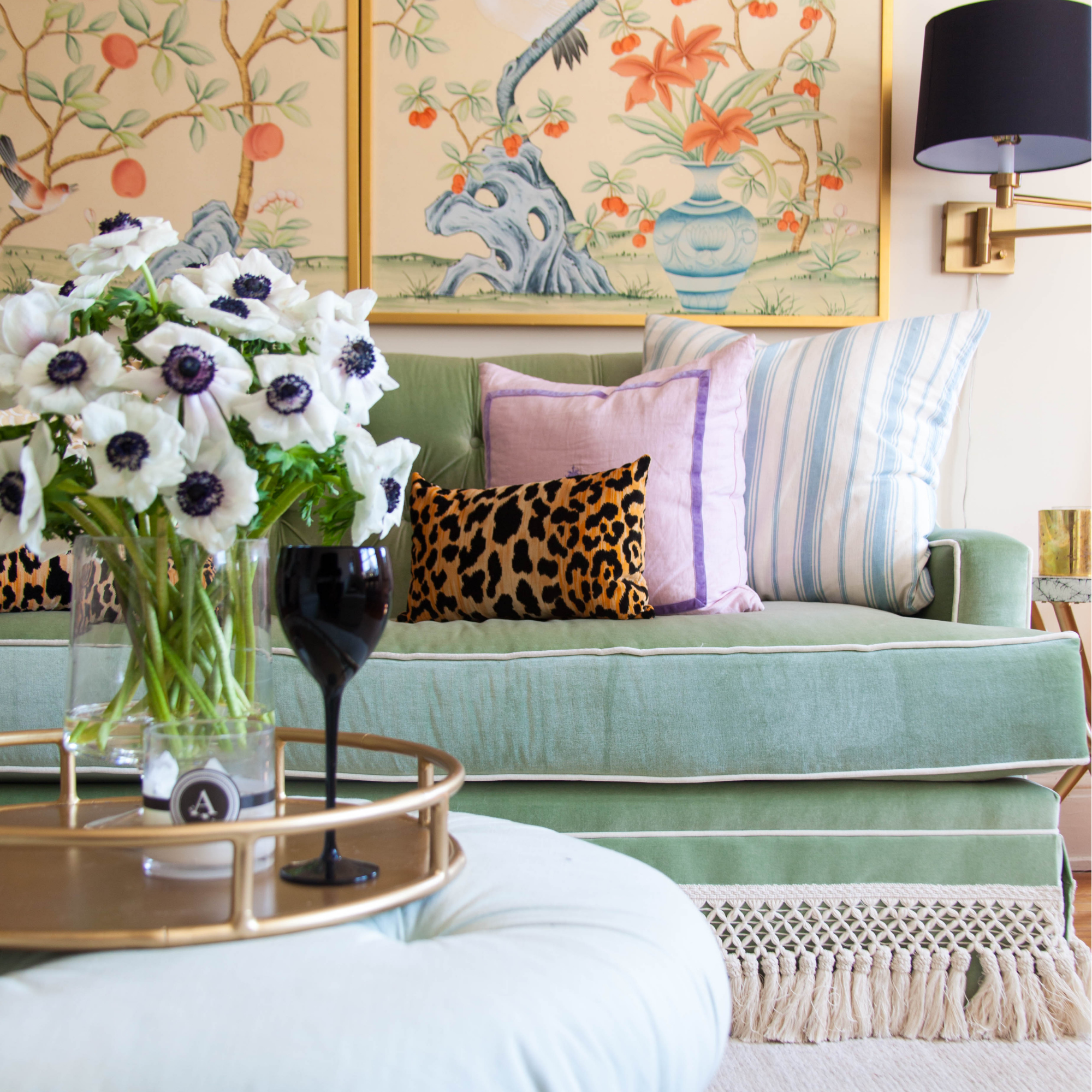 Monroe Tassel Sofa 75"