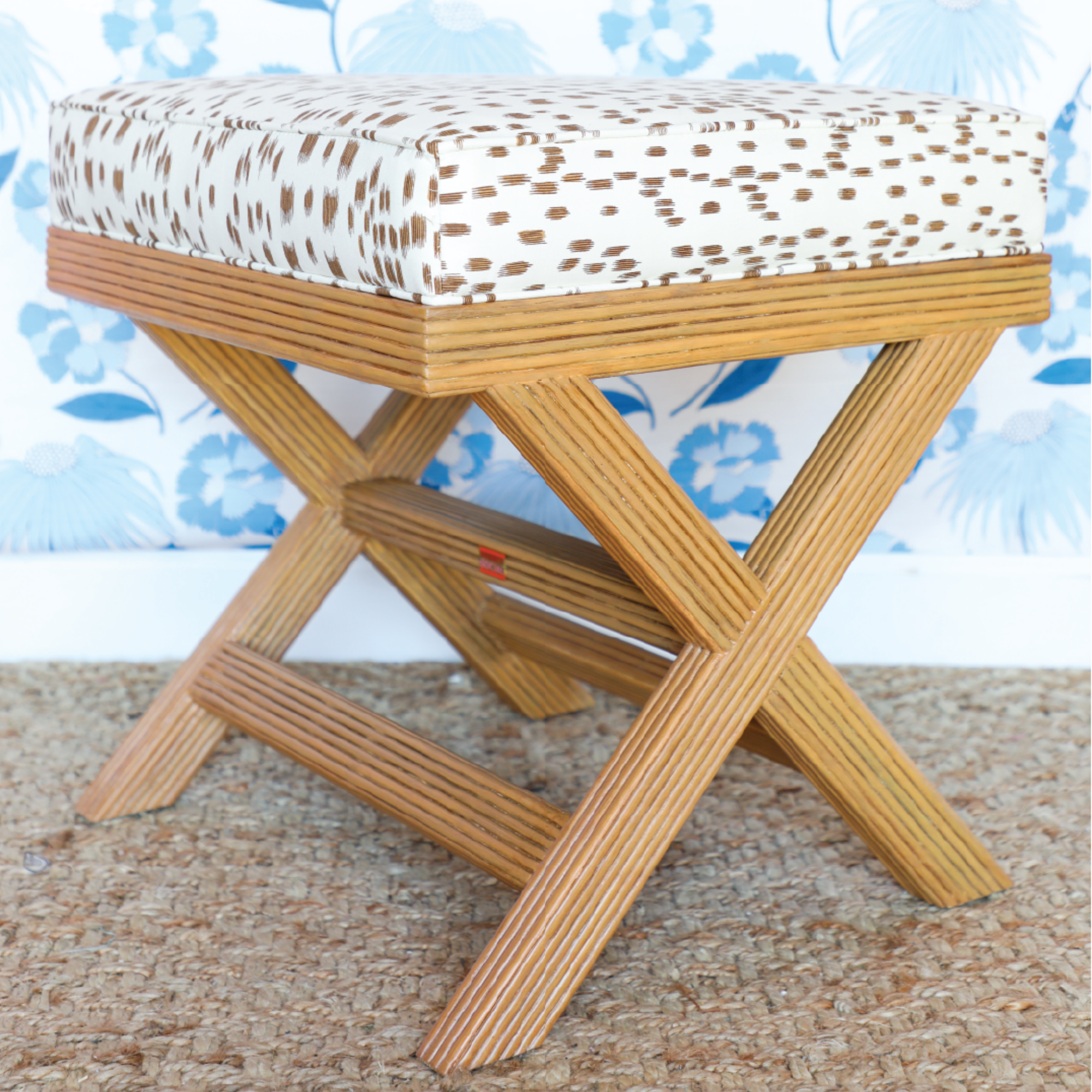 Manila Pencil Rattan X-Stool